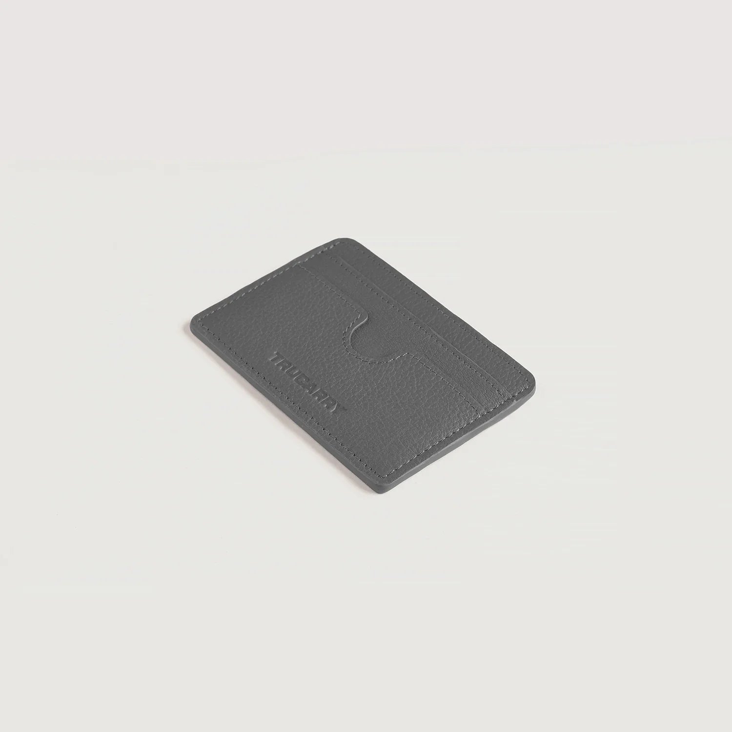 Karl Grey Leather Card Holder