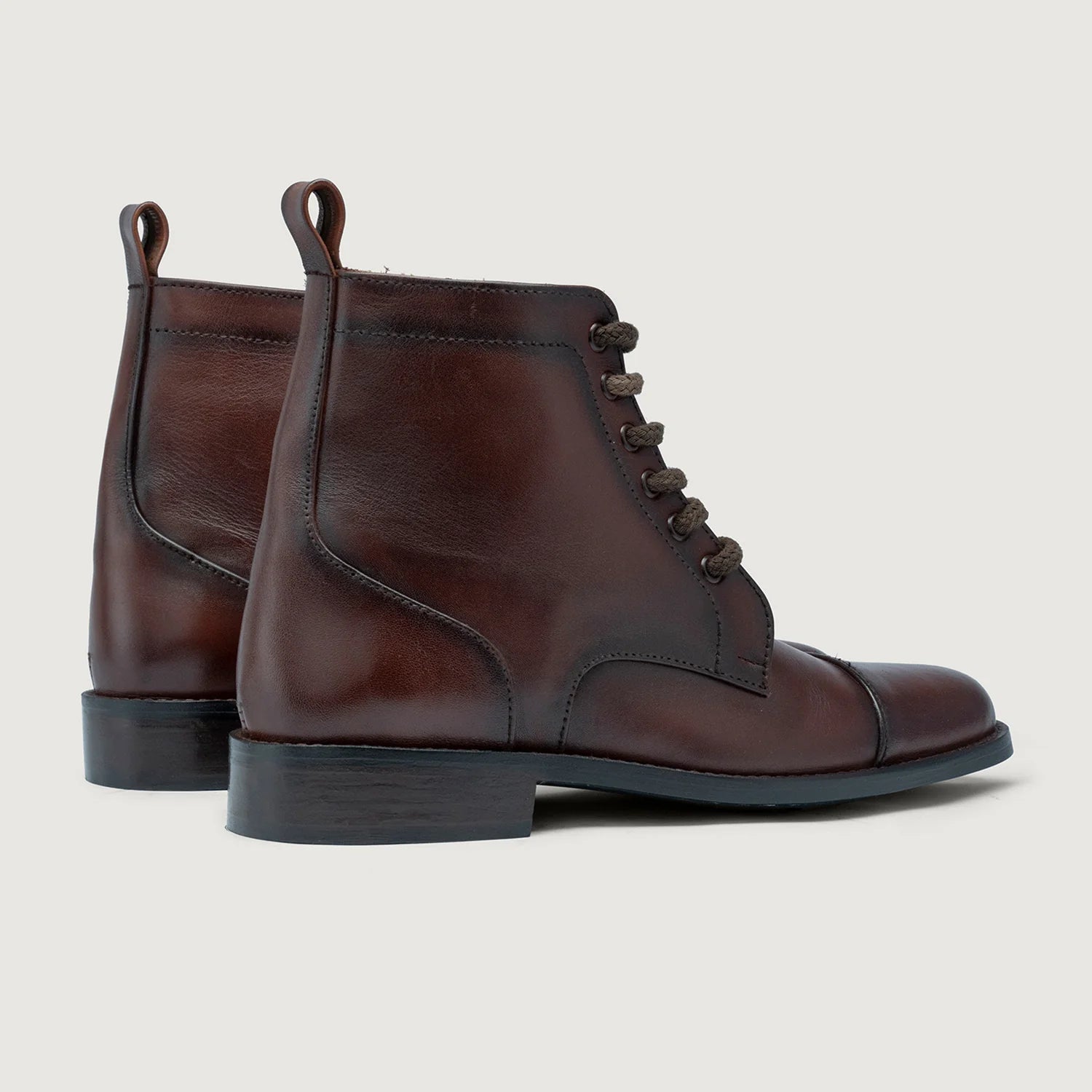 Knight Derby Burnished Brown Leather Boots - StudGuard