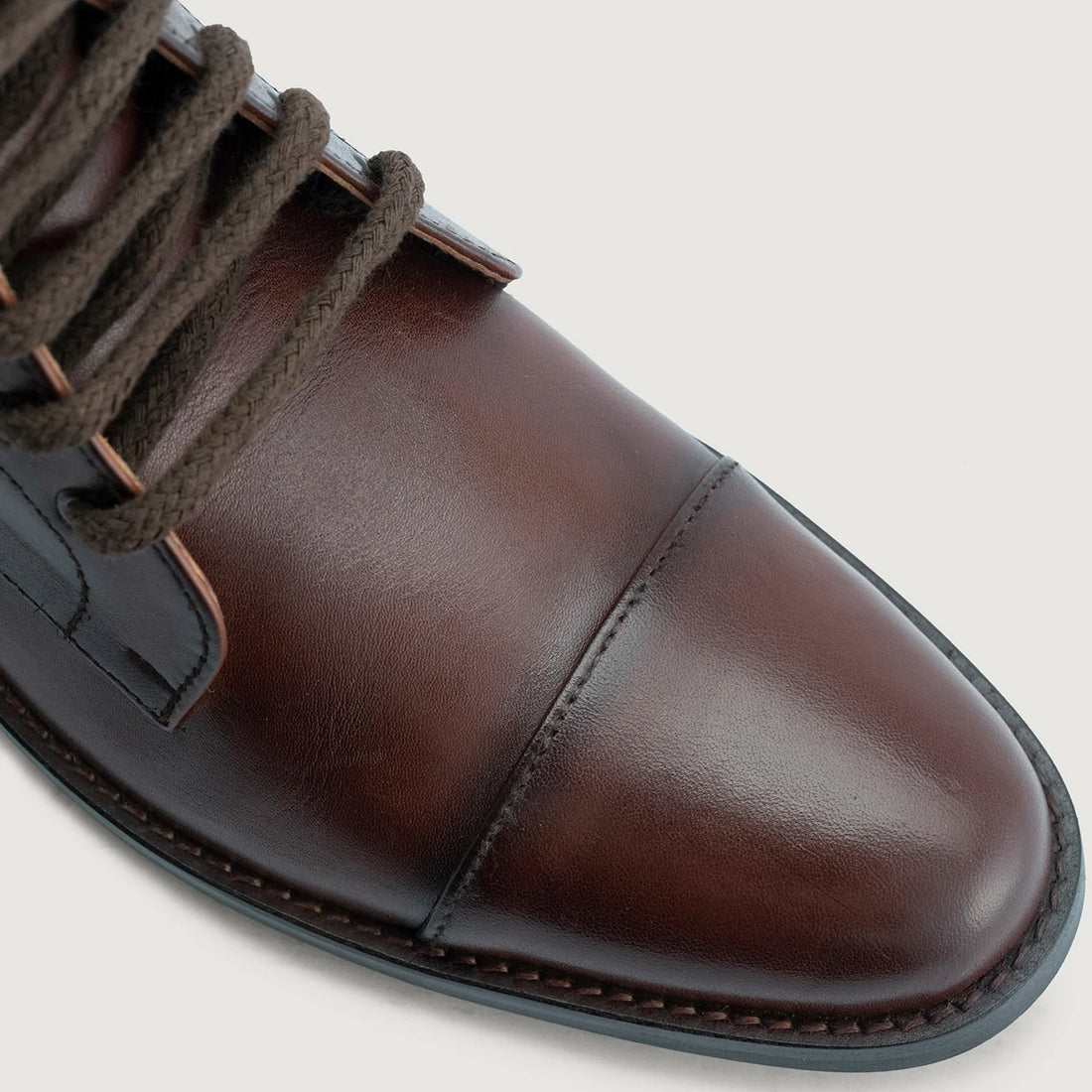 Knight Derby Burnished Brown Leather Boots - StudGuard