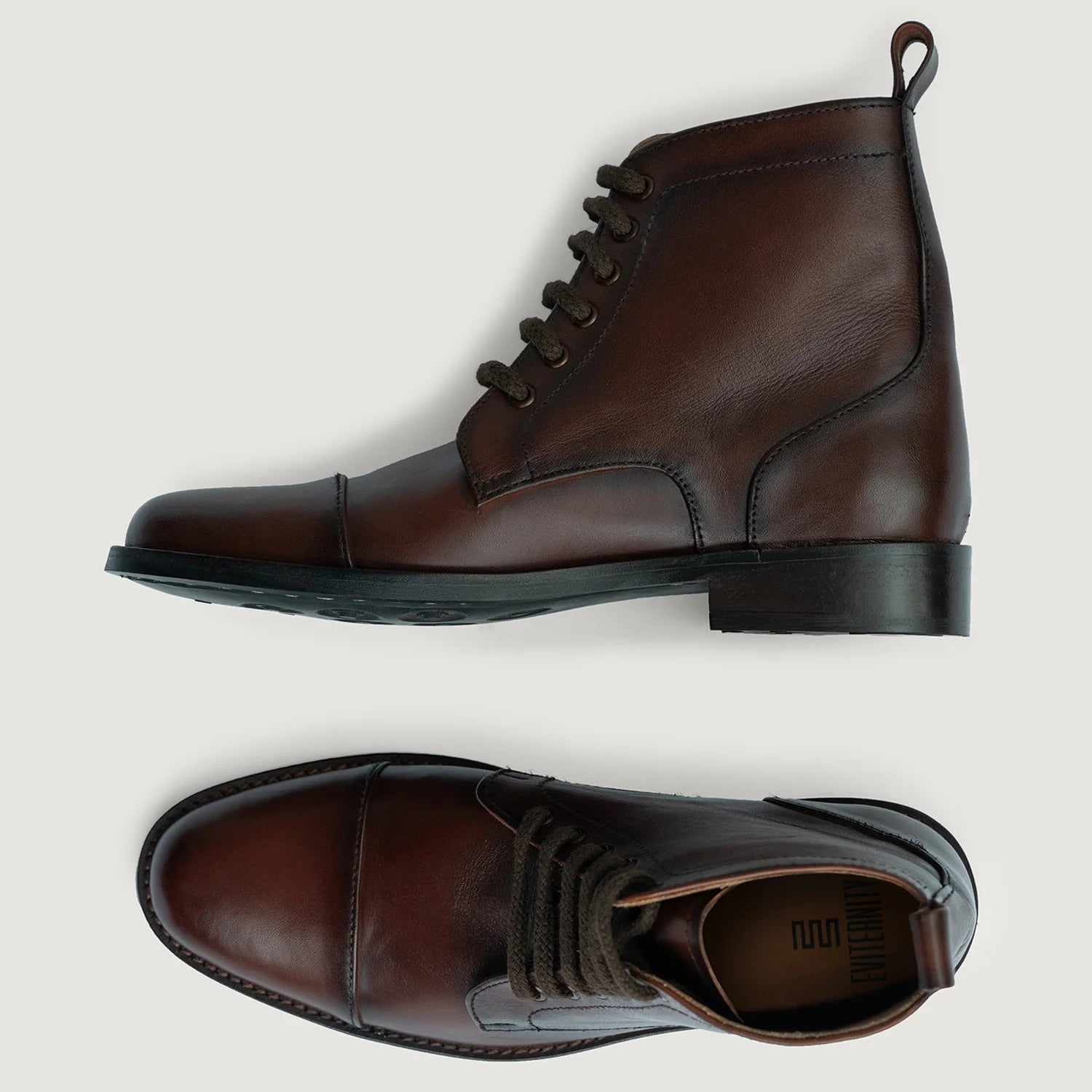 Knight Derby Burnished Brown Leather Boots - StudGuard