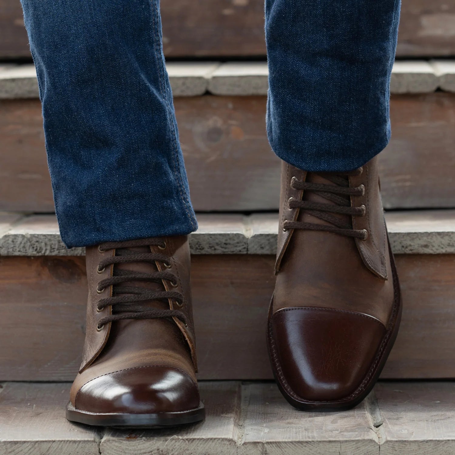 Knight Derby Hybrid Brown Leather Boots - StudGuard