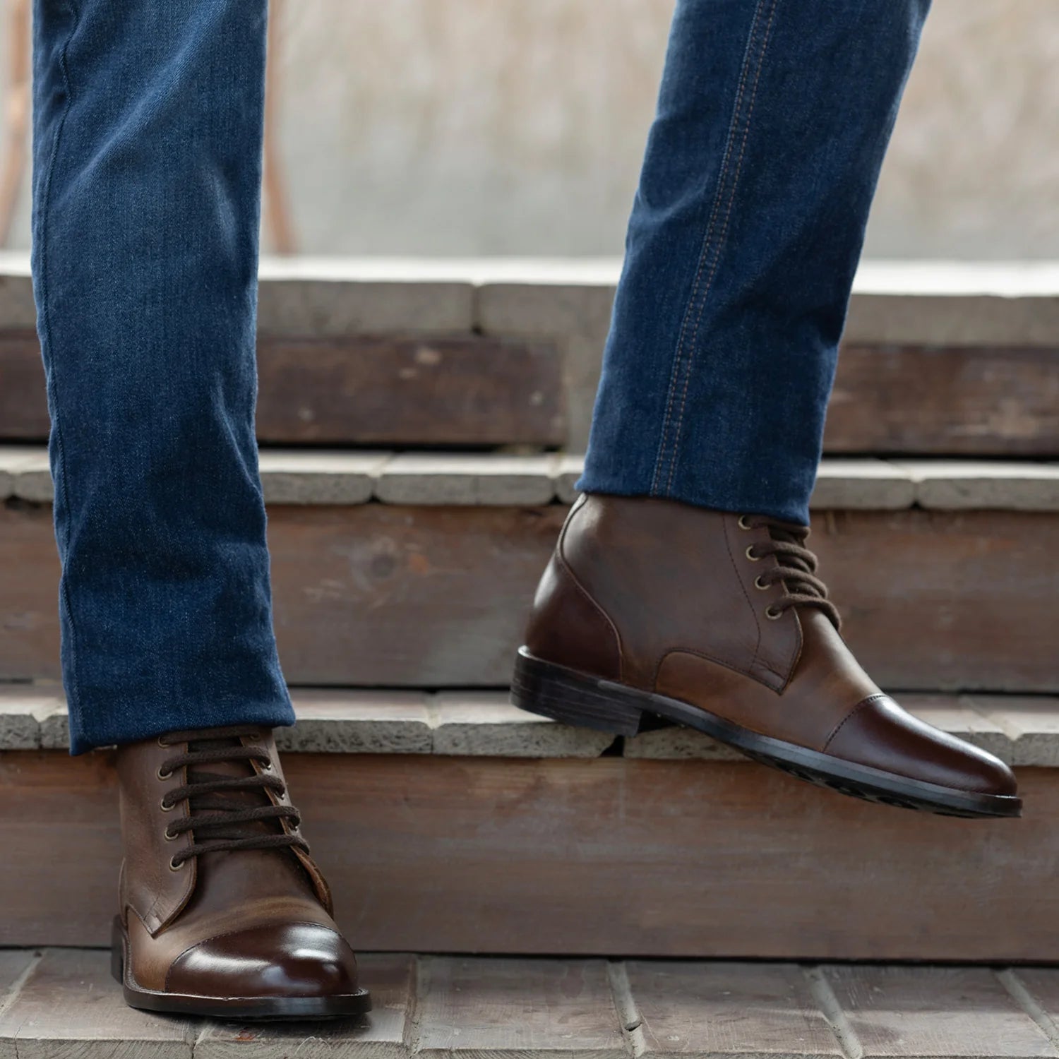 Knight Derby Hybrid Brown Leather Boots - StudGuard