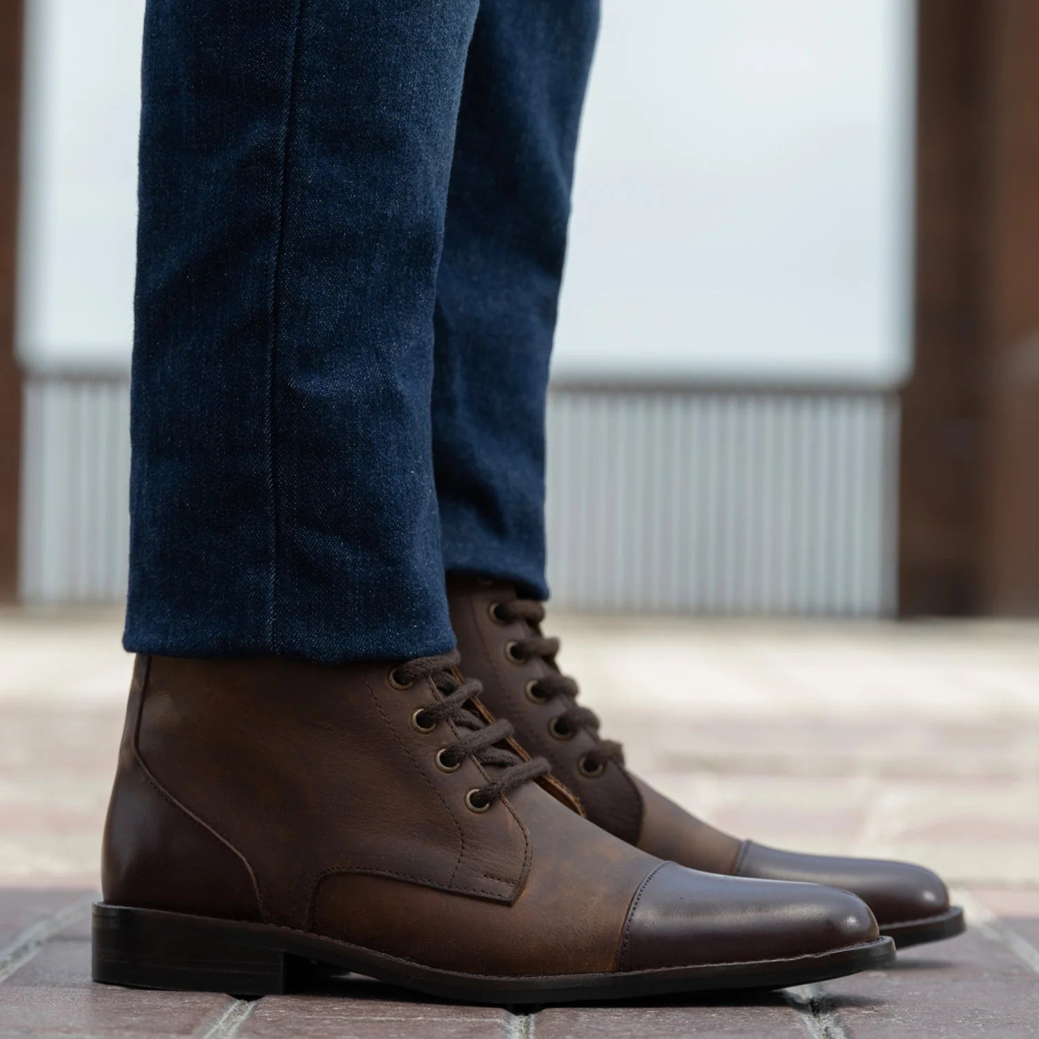 Knight Derby Hybrid Brown Leather Boots - StudGuard