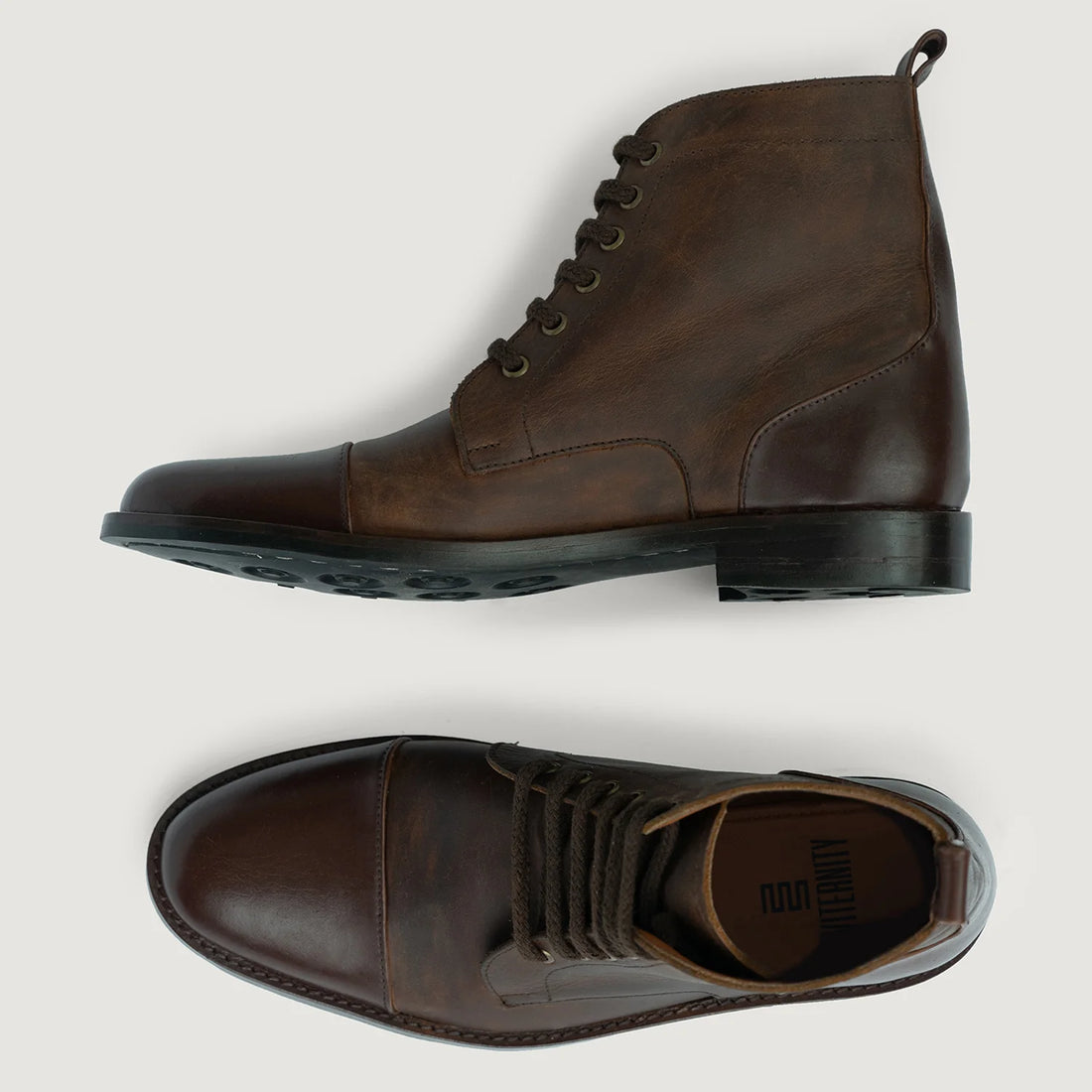 Knight Derby Hybrid Brown Leather Boots - StudGuard