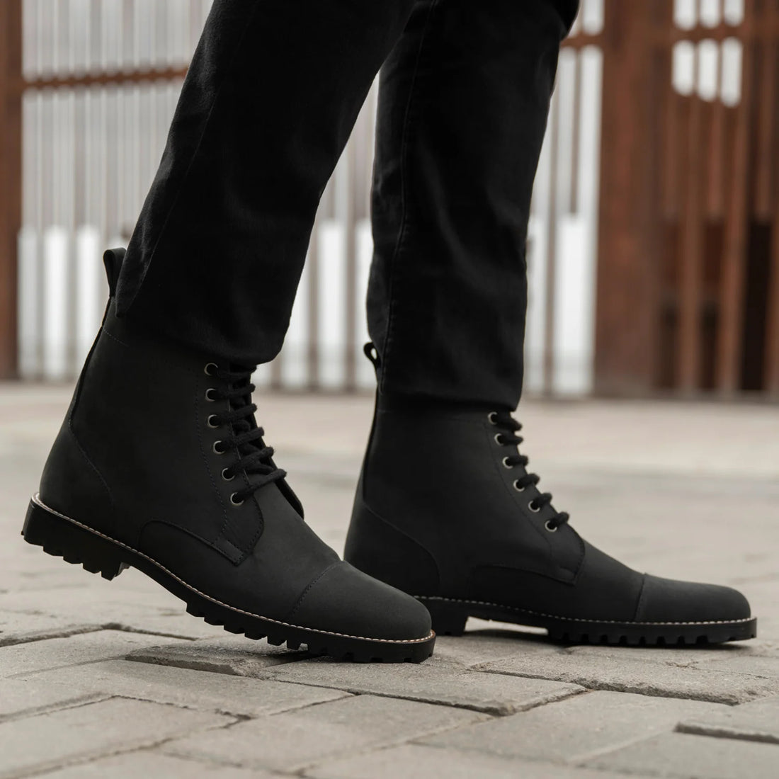 Knight Derby Black Matte Nubuck Leather Boots - TerraGrip