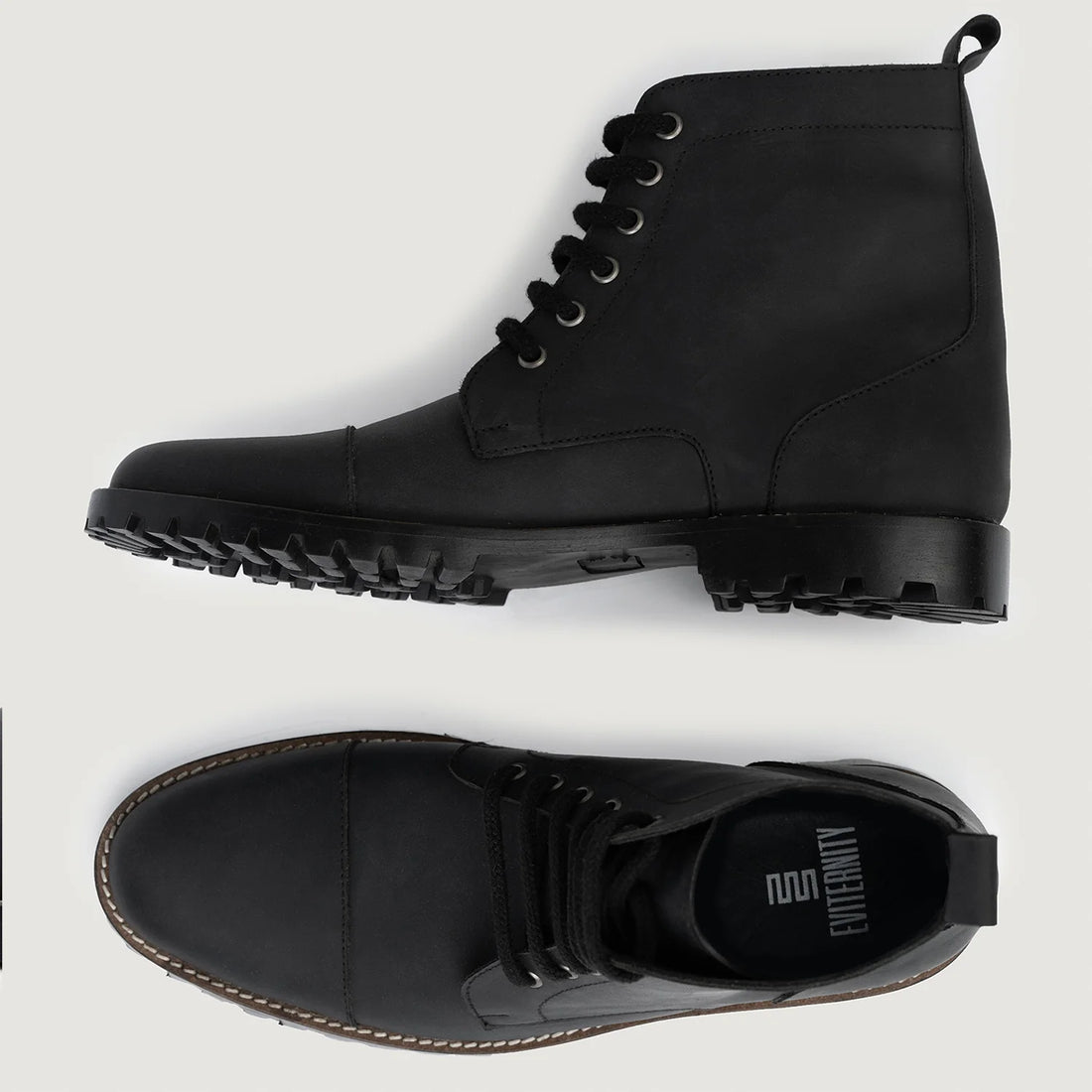Knight Derby Matte Black Pullup Leather Boots - TerraGrip