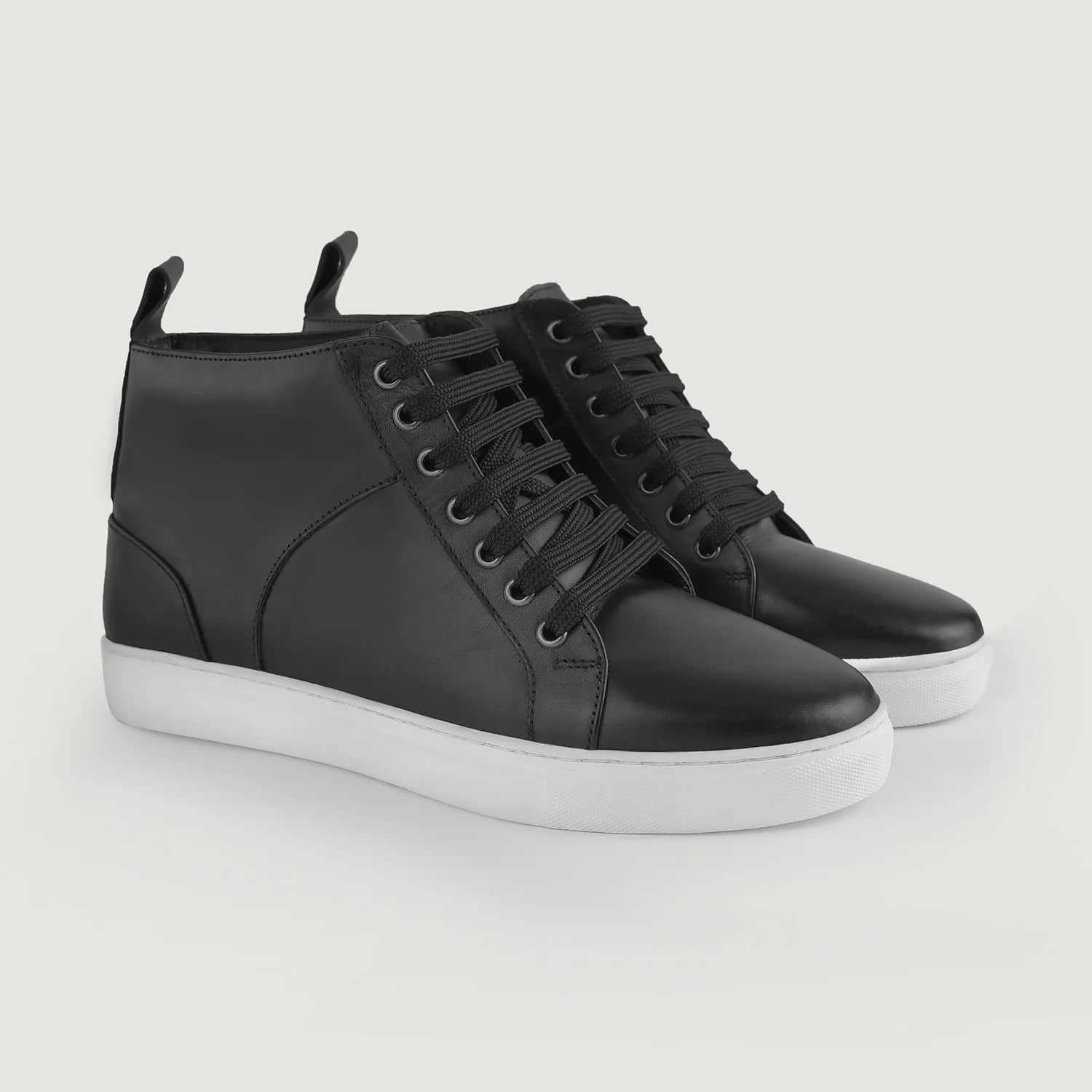 Marty High Top Black Leather Sneakers