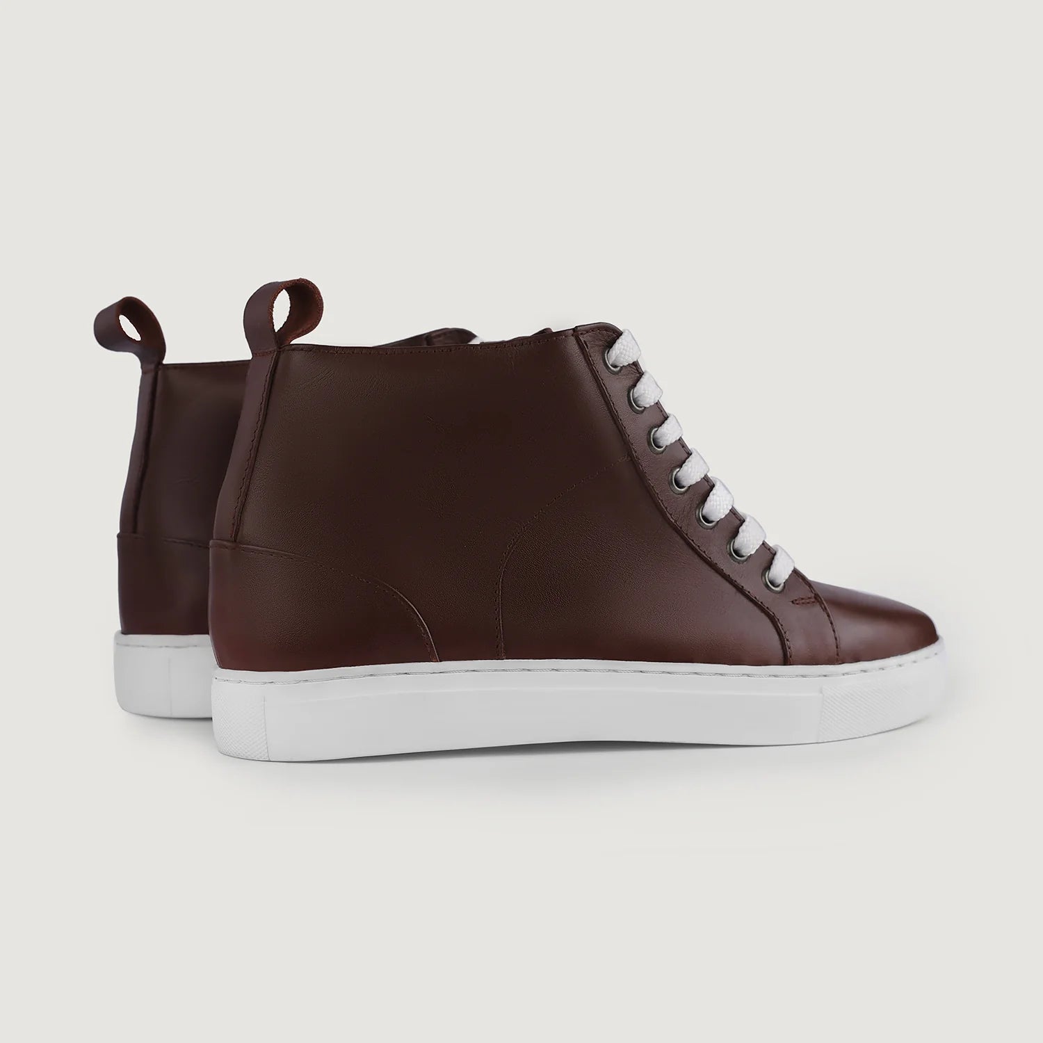 Marty High Top Maroon Leather Sneakers