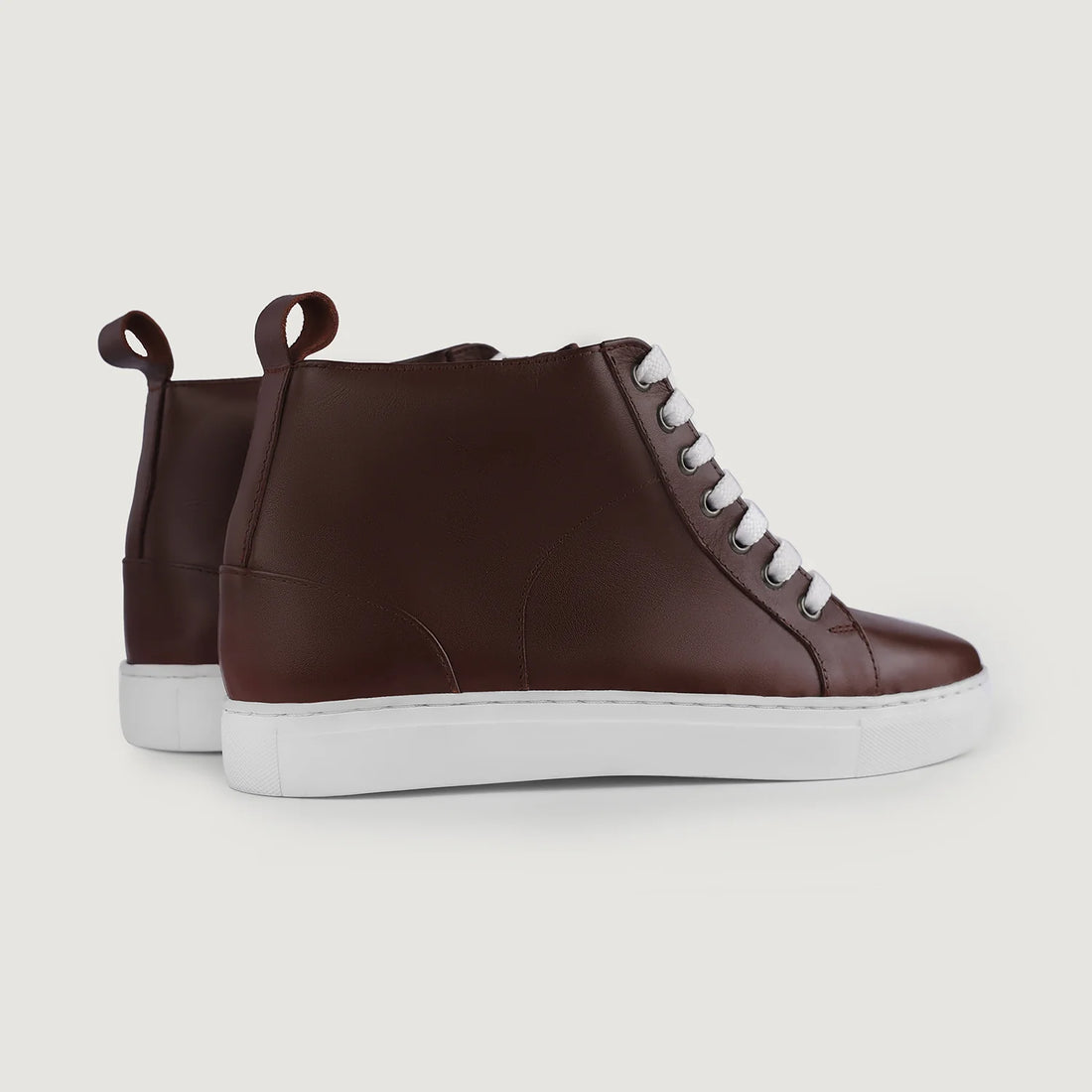 Marty High Top Maroon Leather Sneakers