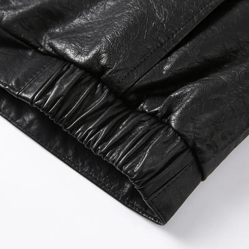 Revolution Wax Oil Black Leather Biker Jacket