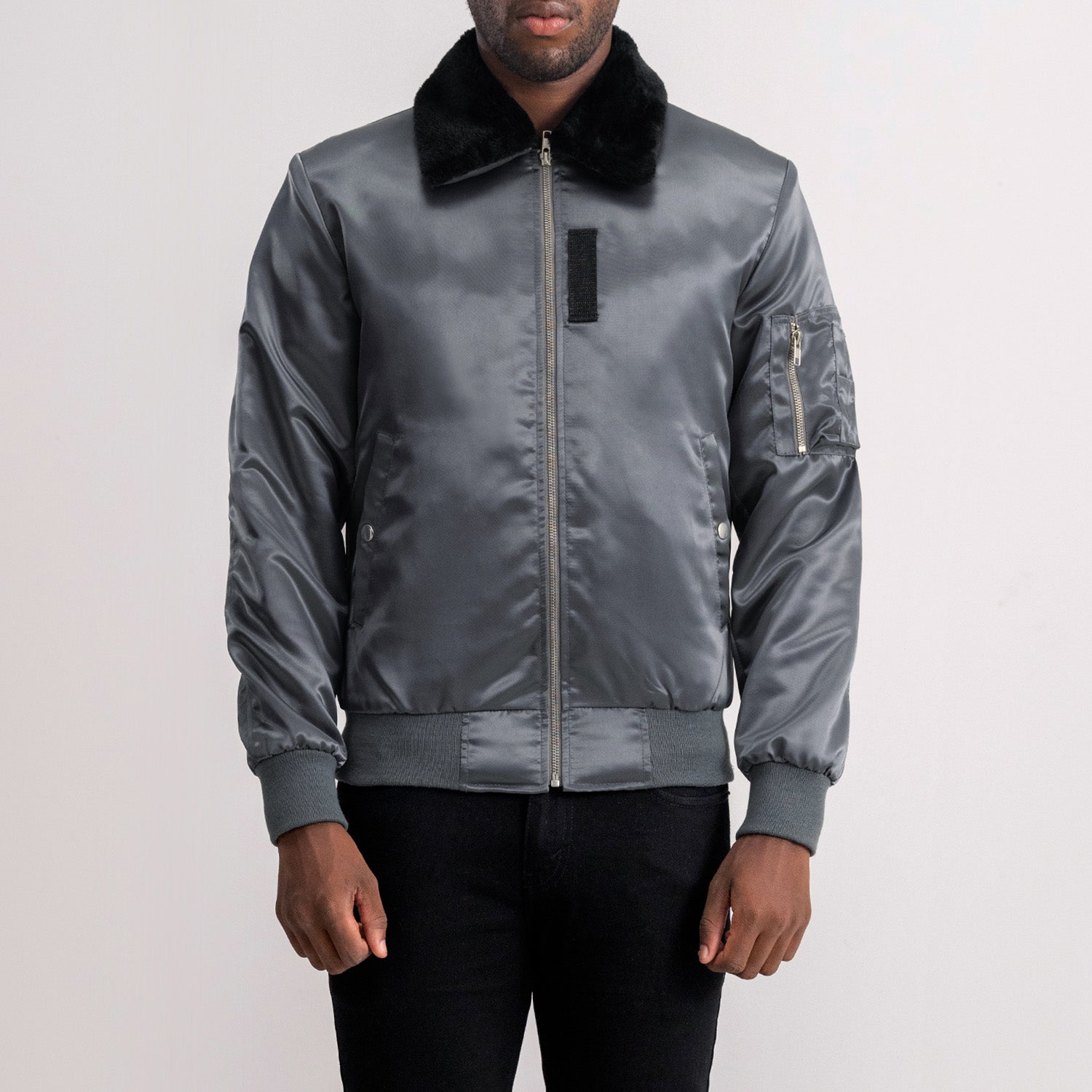 Clyde B-15 Grey Bomber Jacket