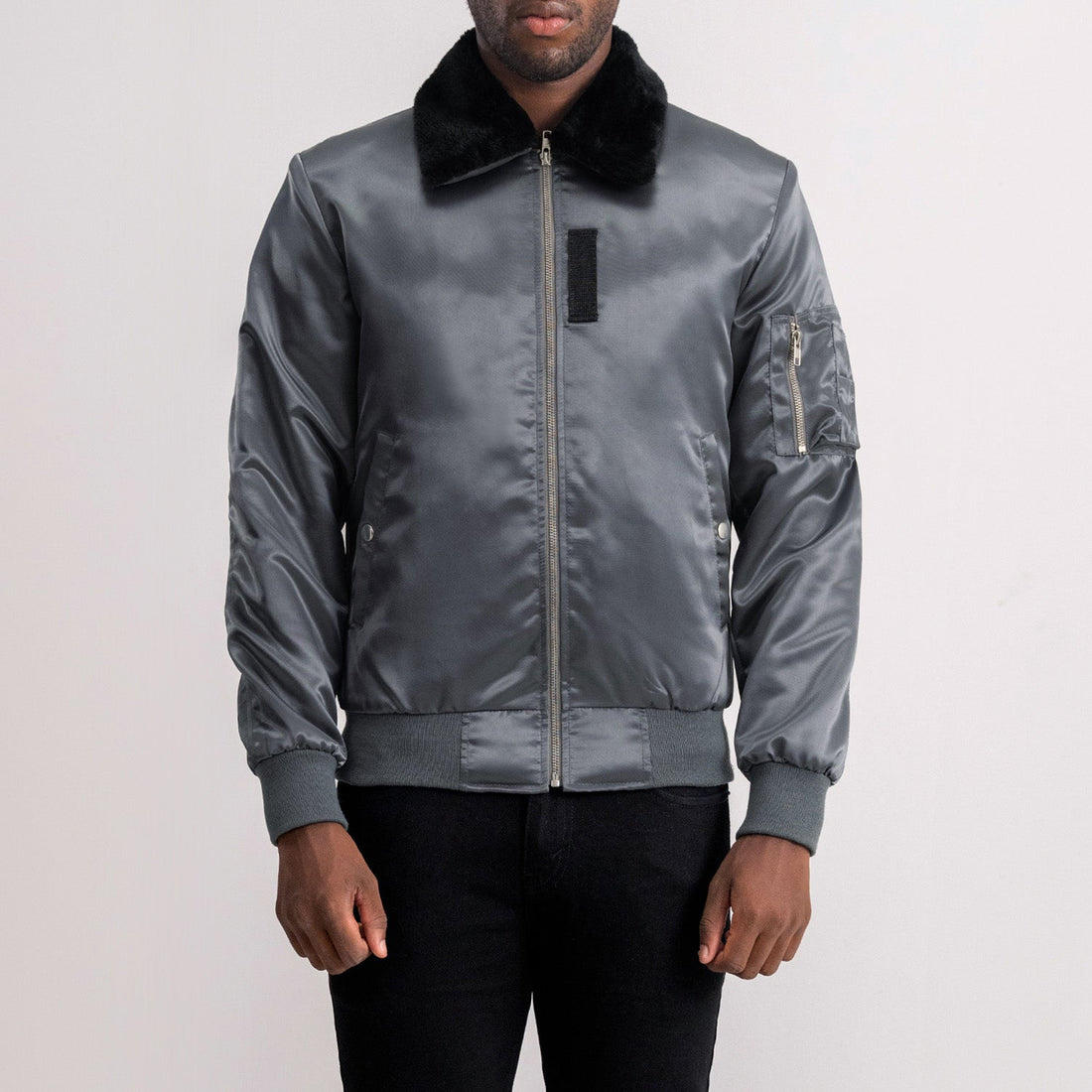 Clyde B-15 Grey Bomber Jacket