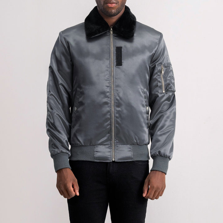 Clyde B-15 Grey Bomber Jacket