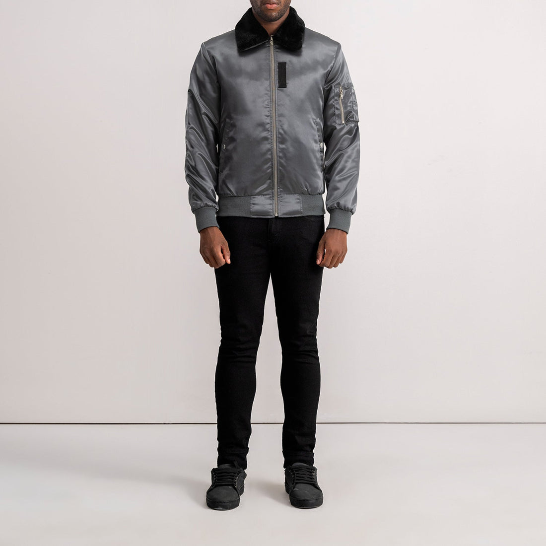 Clyde B-15 Grey Bomber Jacket