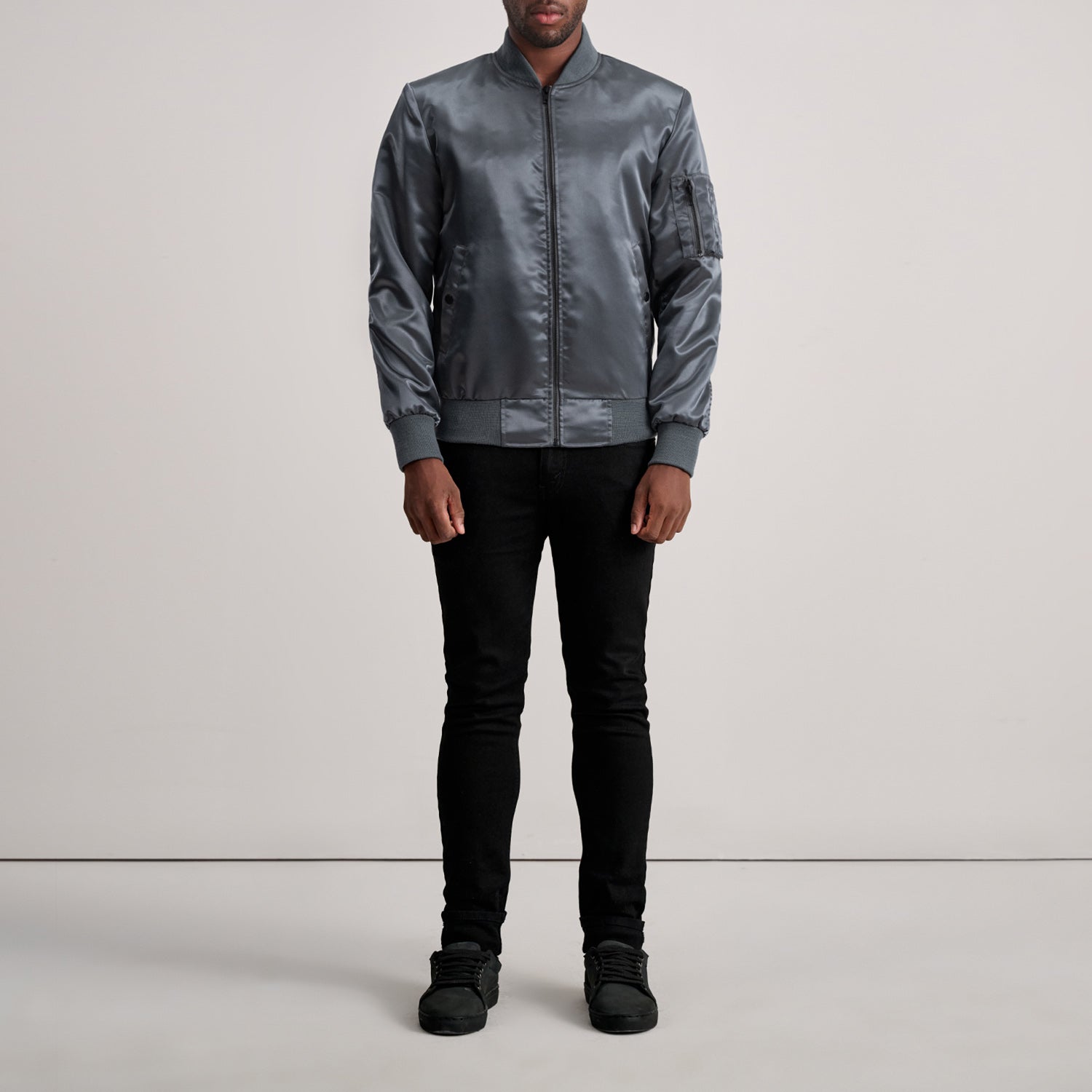 Quinton MA-1 Grey Bomber Jacket