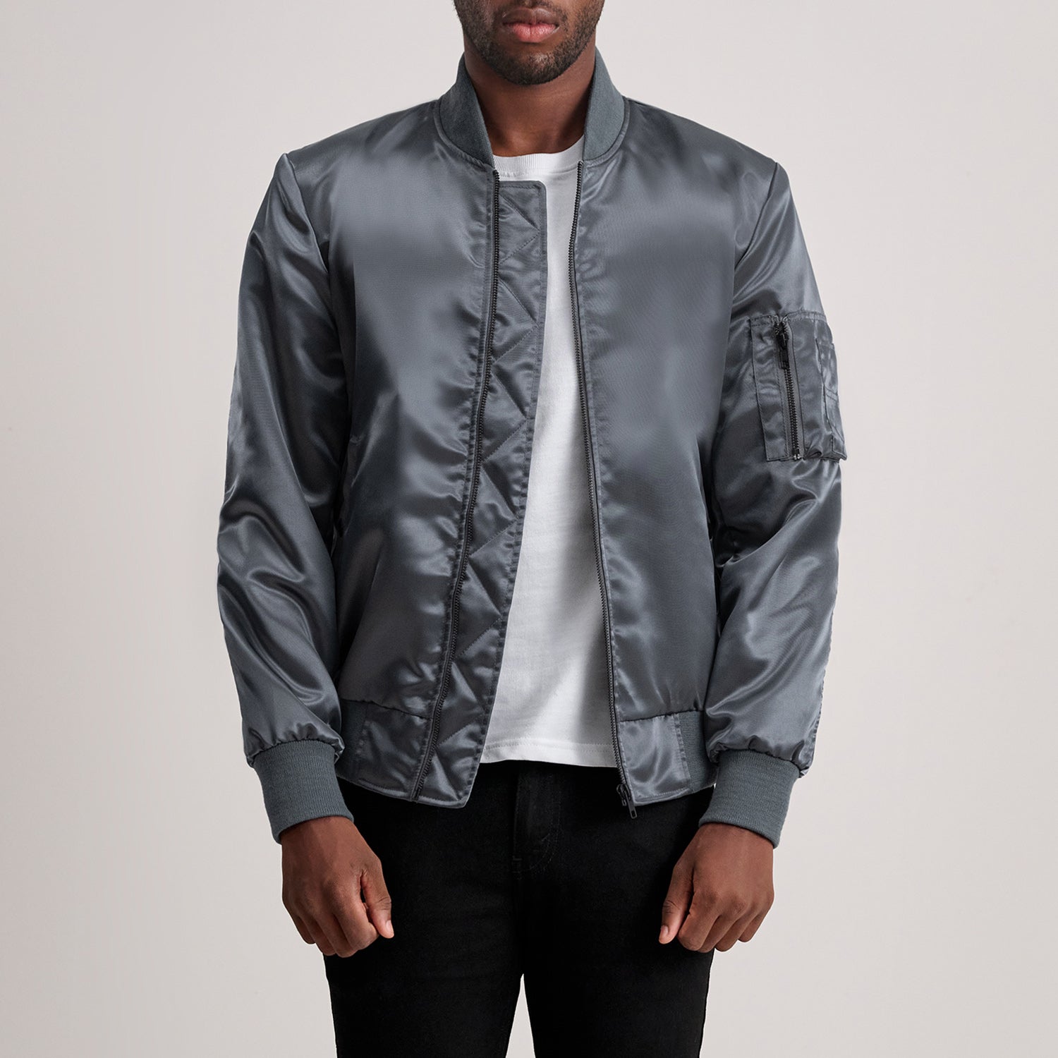 Quinton MA-1 Grey Bomber Jacket