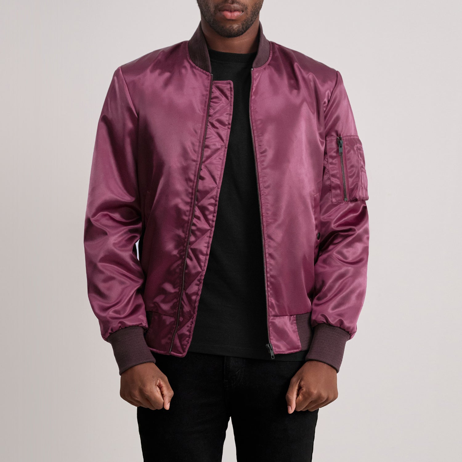 Quinton MA-1 Maroon Bomber Jacket