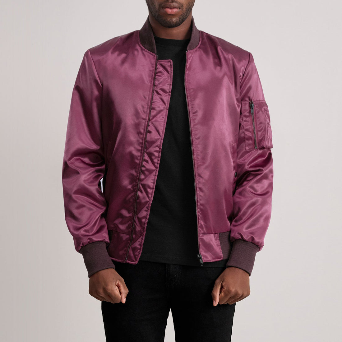Quinton MA-1 Maroon Bomber Jacket