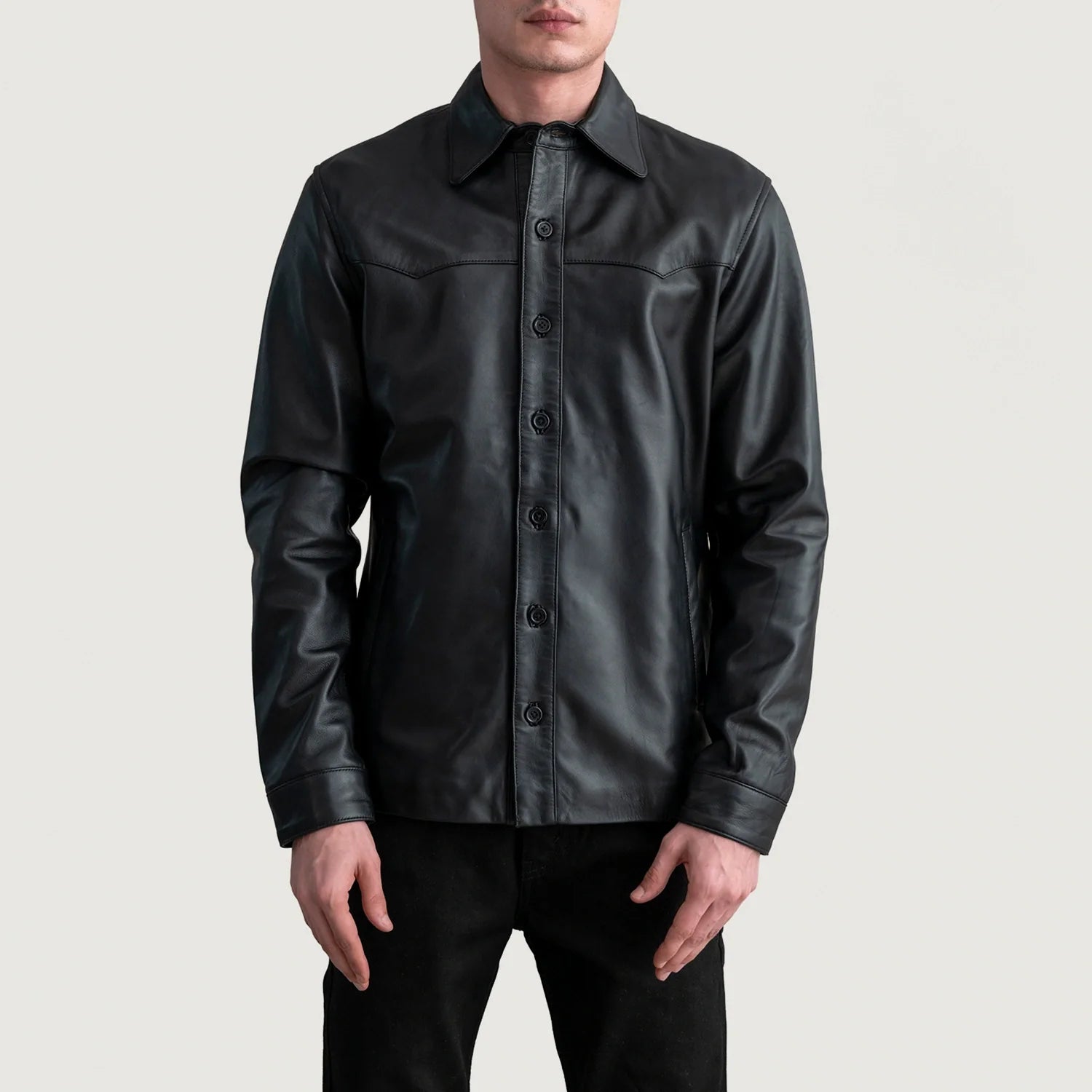 Bronco Black Leather Shirt