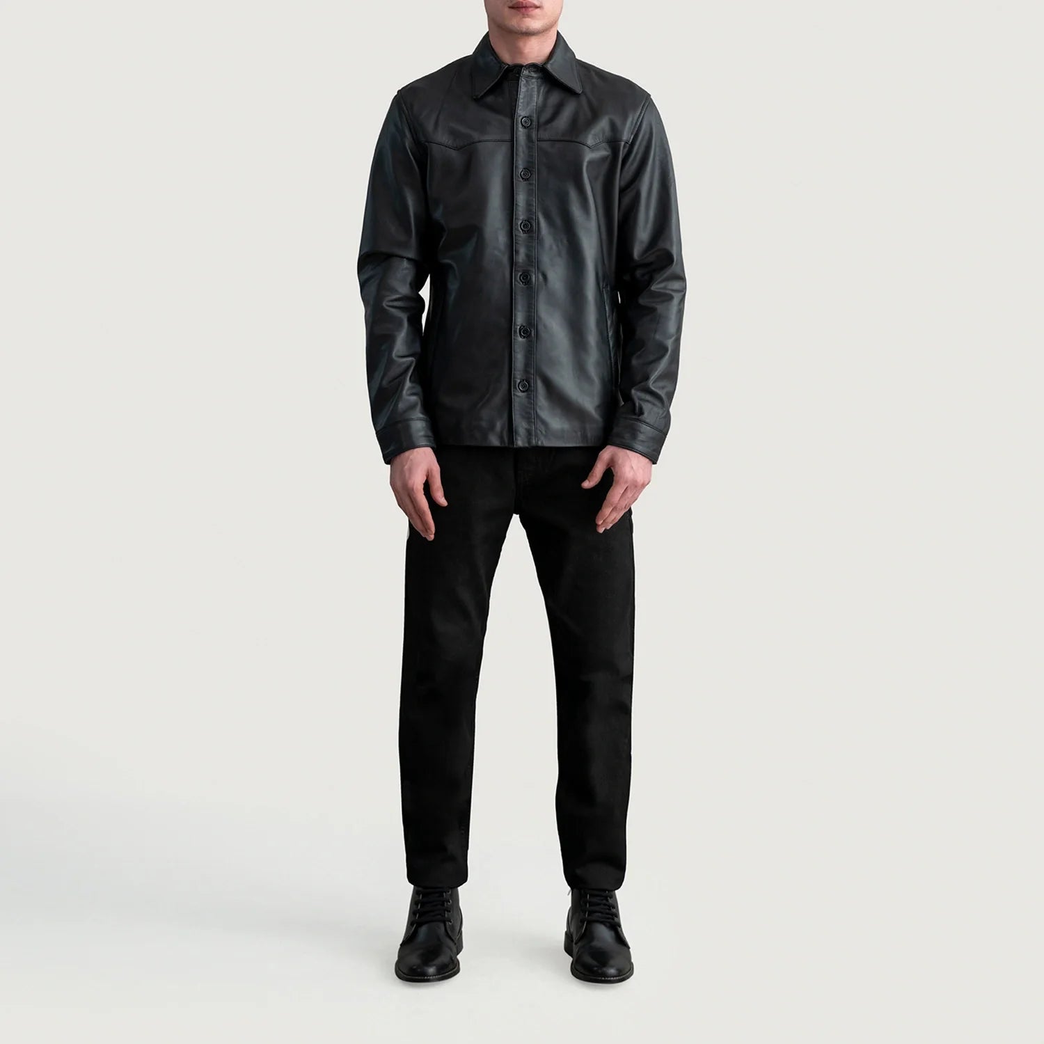 Bronco Black Leather Shirt