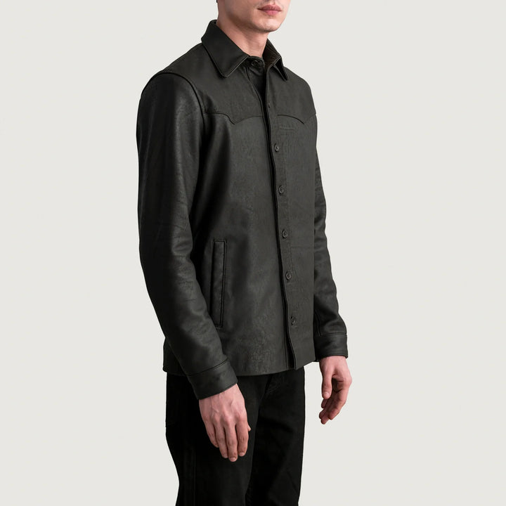 Bronco Tumbled Brown Leather Shirt