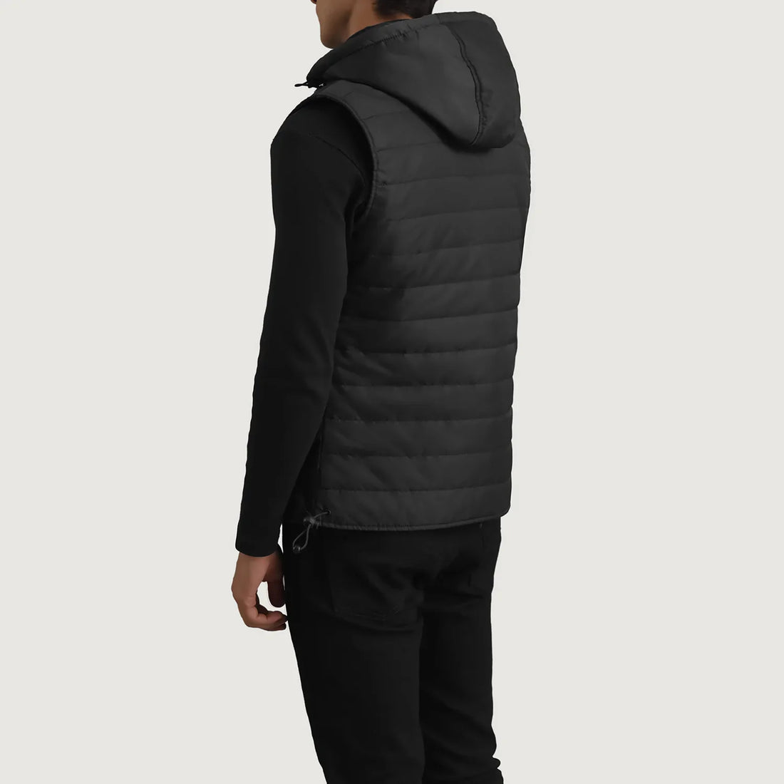Carlo Black Hooded Puffer Vest