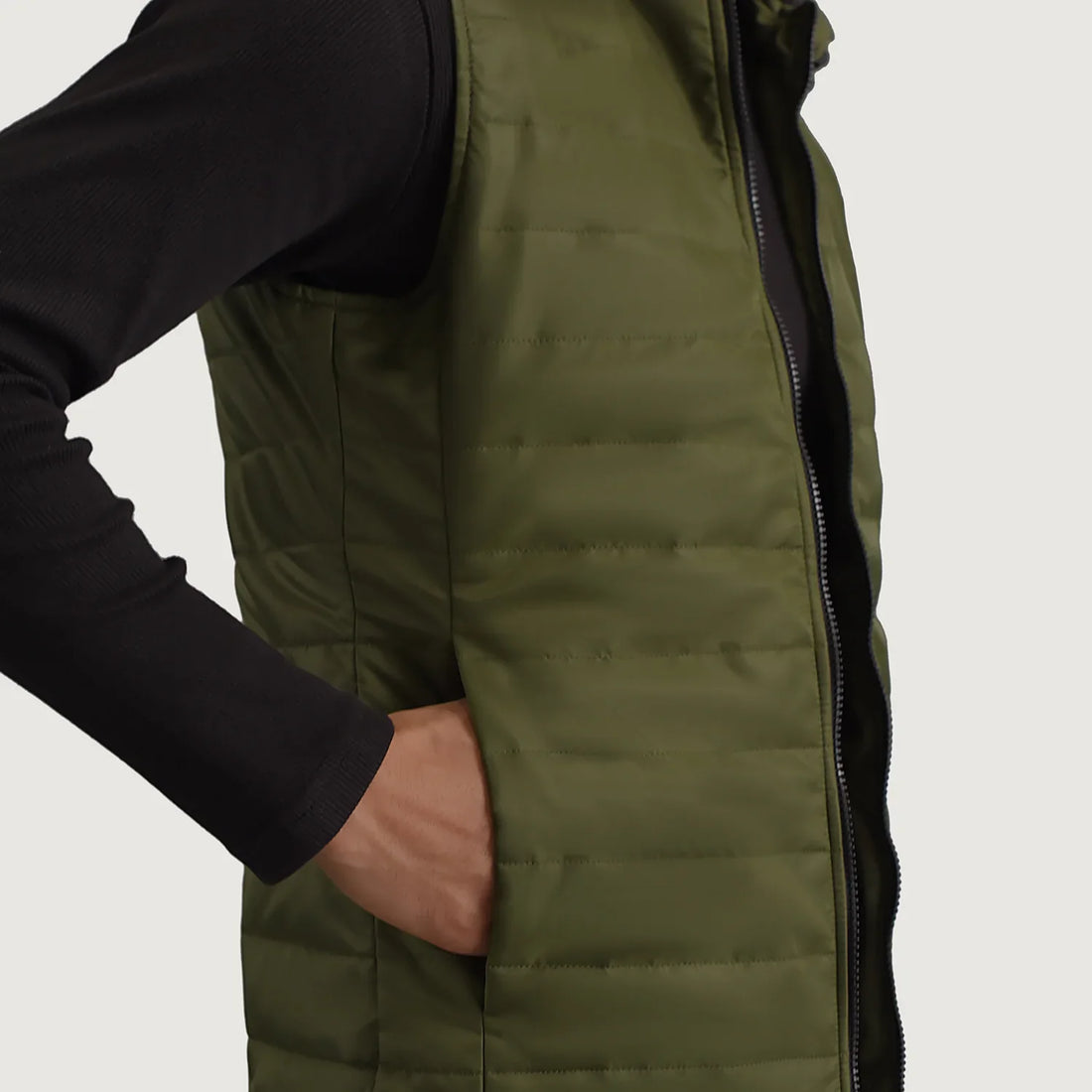 Carlo Green Hooded Puffer Vest
