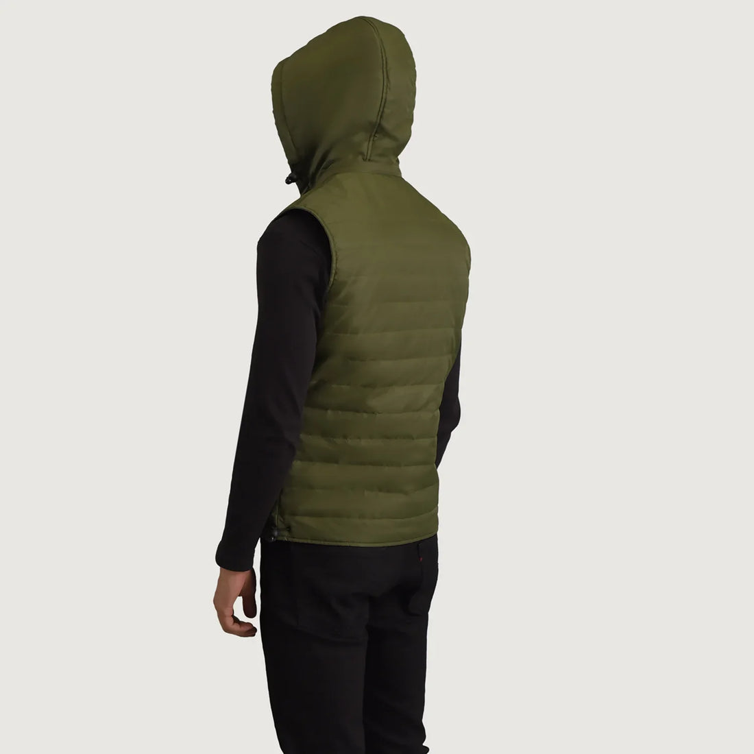 Carlo Green Hooded Puffer Vest