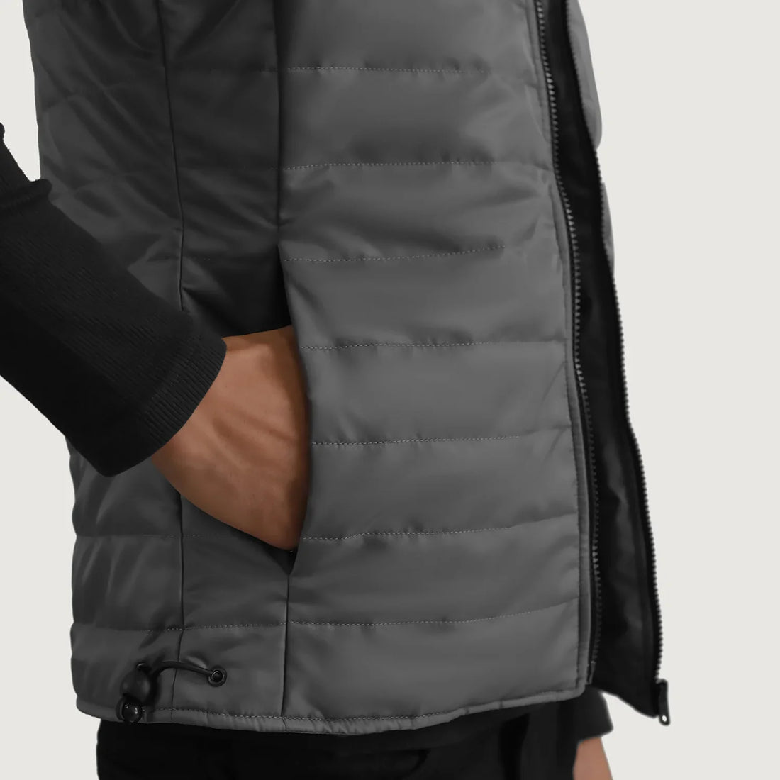 Carlo Grey Hooded Puffer Vest