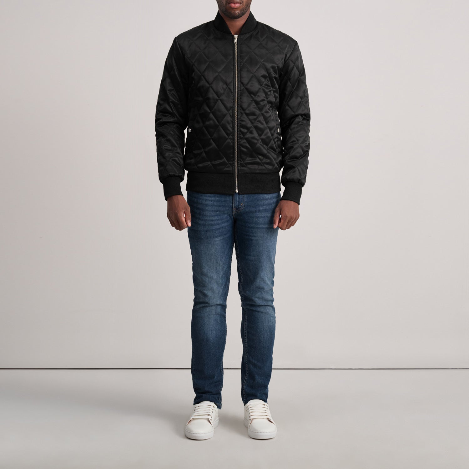 Danson Quilted Black Varsity Jacket