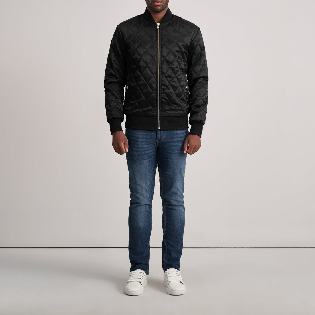 Danson Quilted Black Varsity Jacket