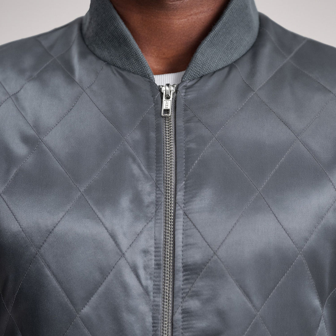 Danson Quilted Grey Varsity Jacket