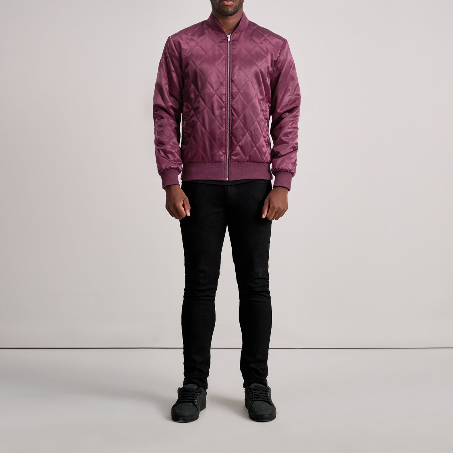 Danson Quilted Maroon Varsity Jacket
