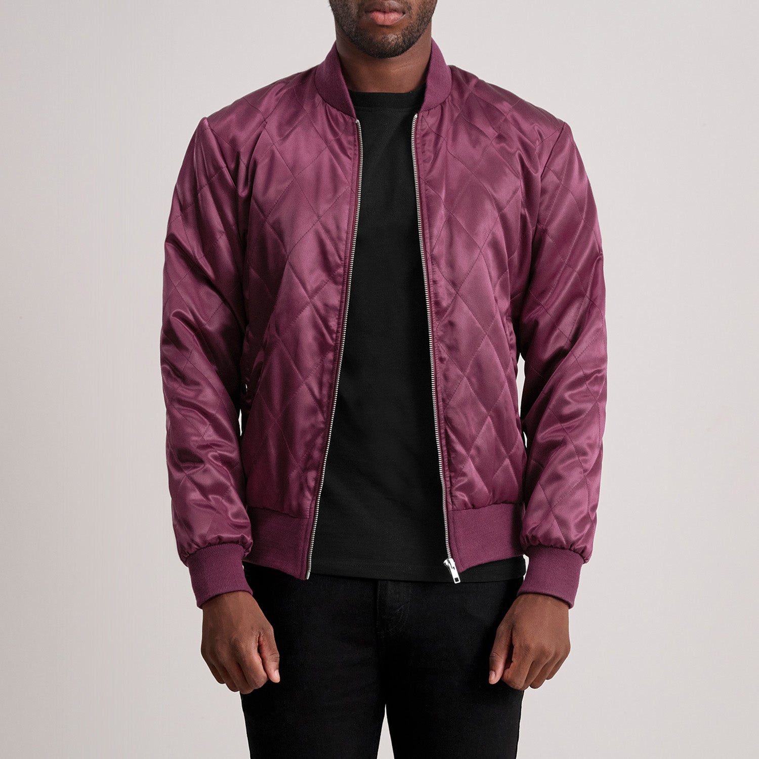Danson Quilted Maroon Varsity Jacket
