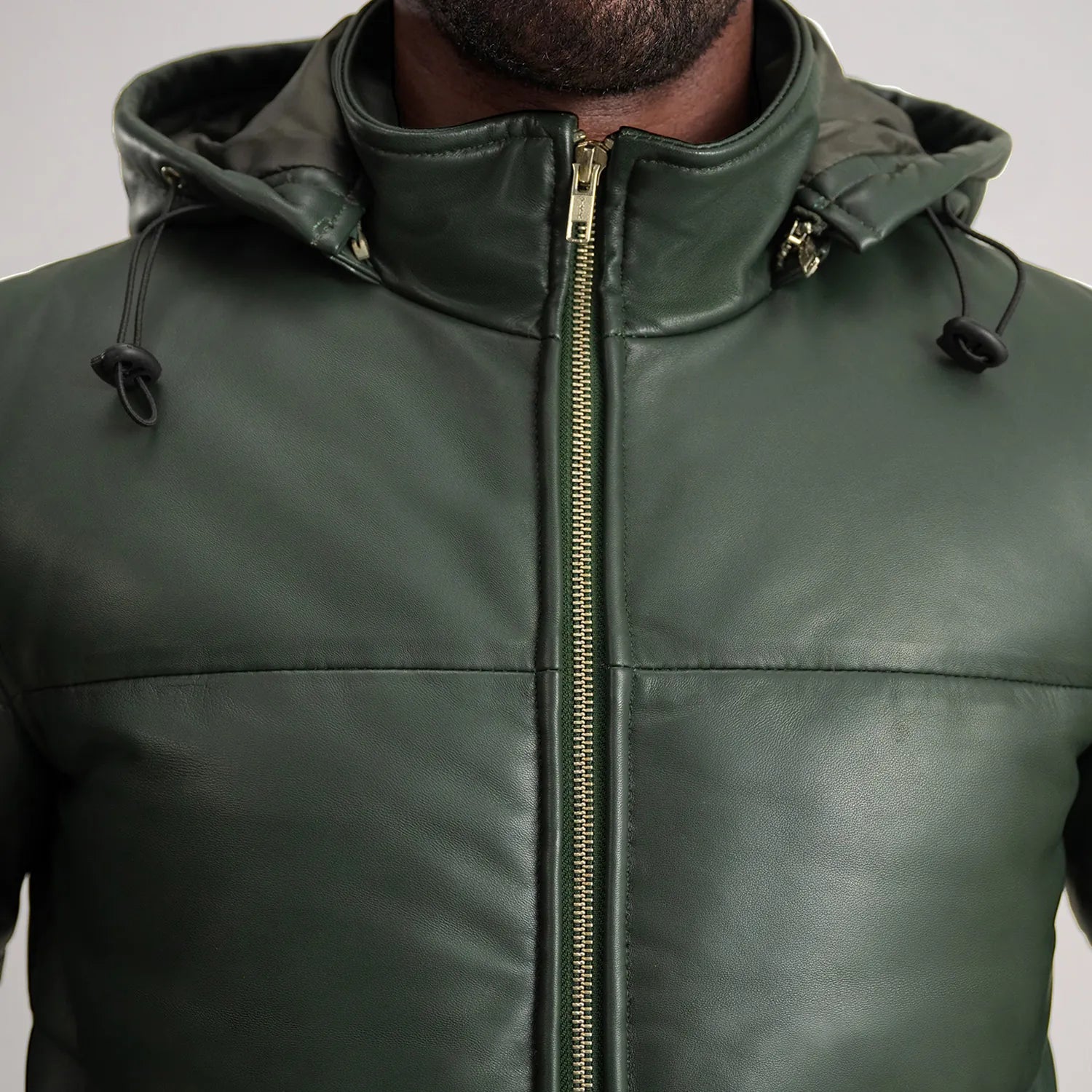 Gordon Green Hooded Leather Puffer Jacket