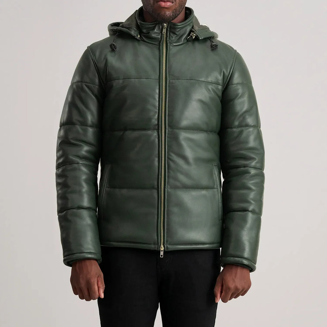 Gordon Green Hooded Leather Puffer Jacket