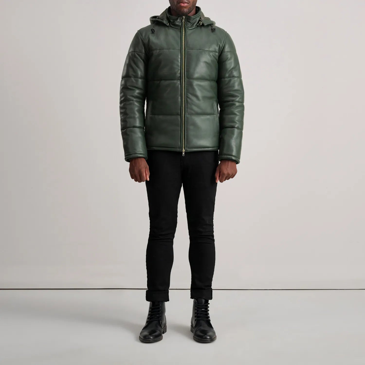 Gordon Green Hooded Leather Puffer Jacket