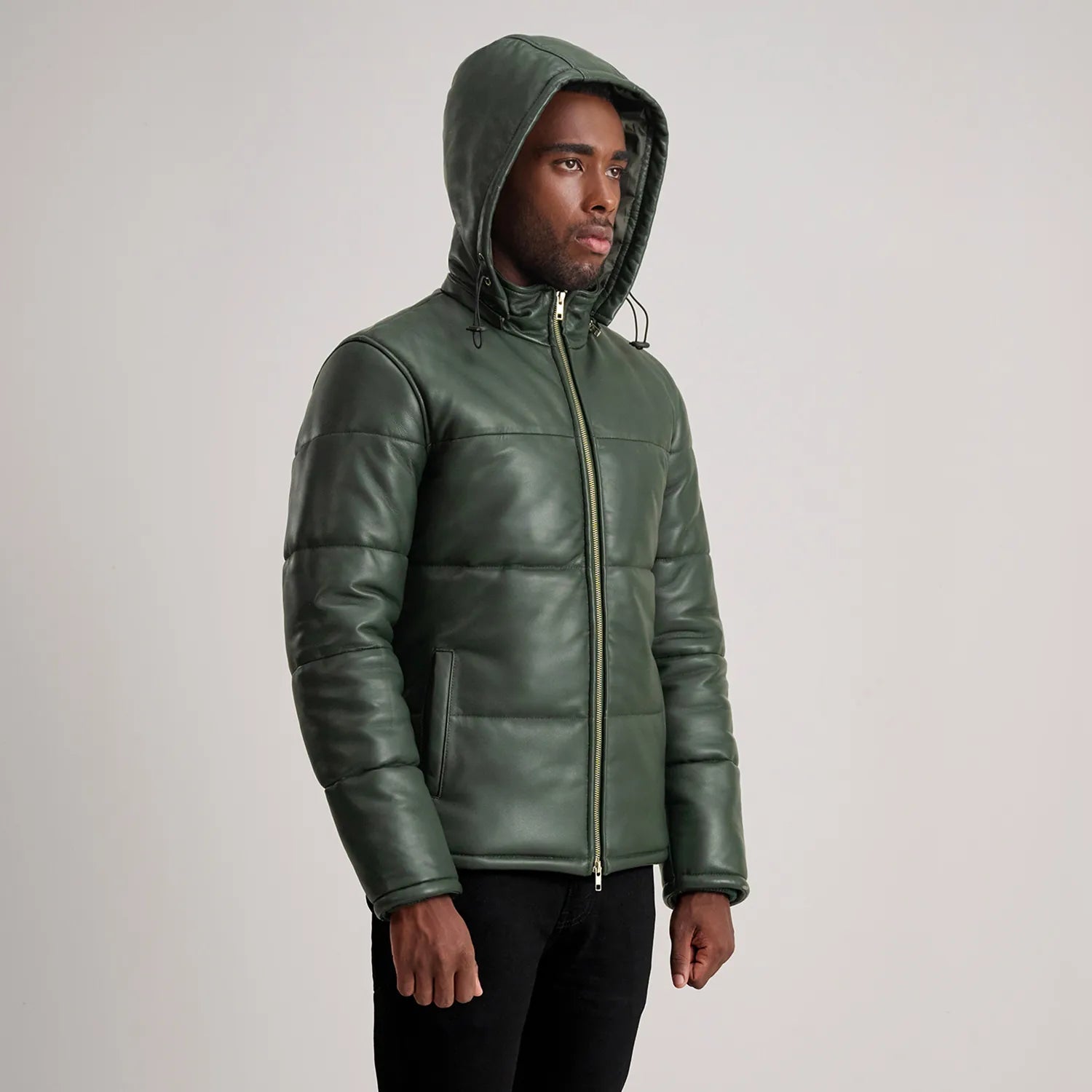 Gordon Green Hooded Leather Puffer Jacket