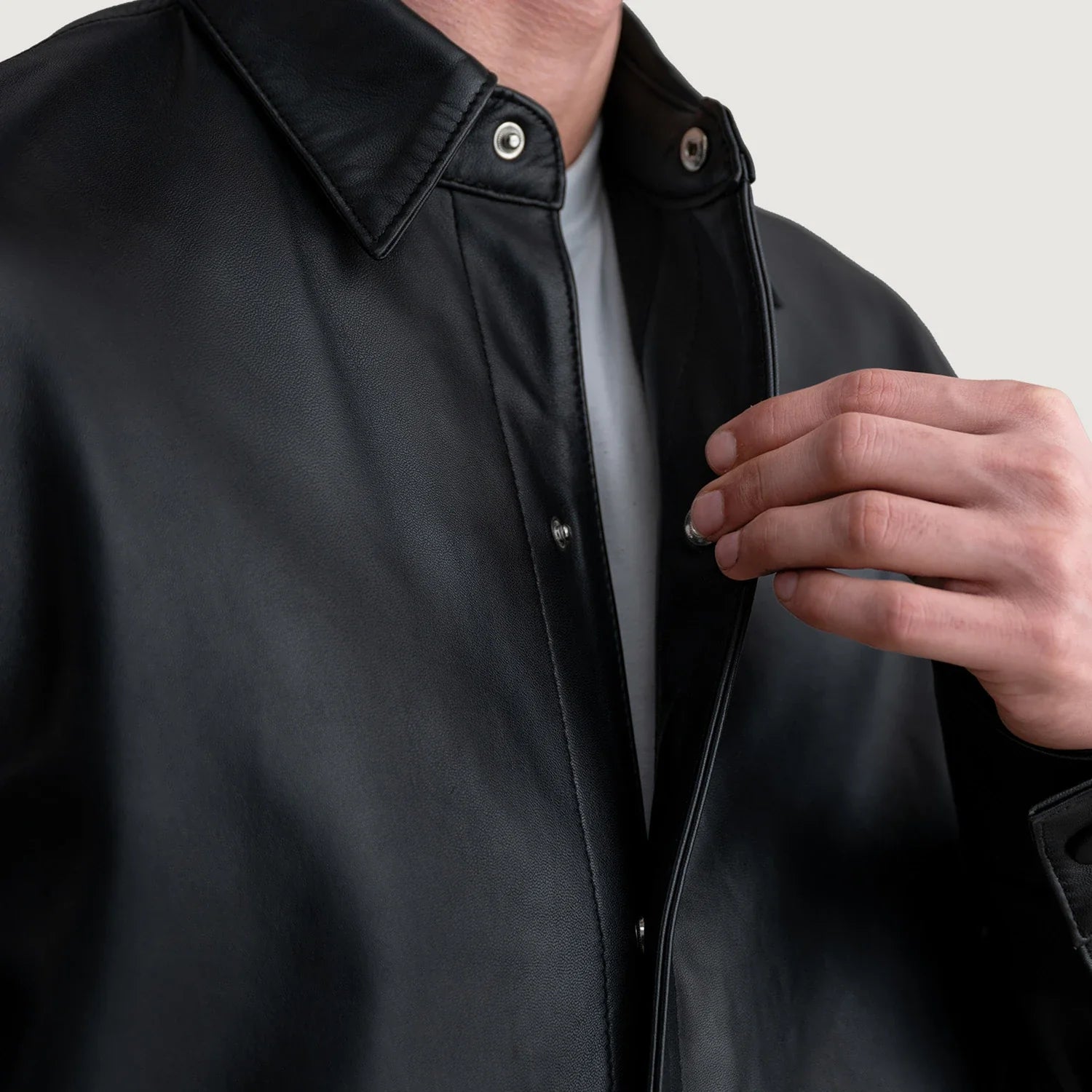 Haven Black Leather Shirt