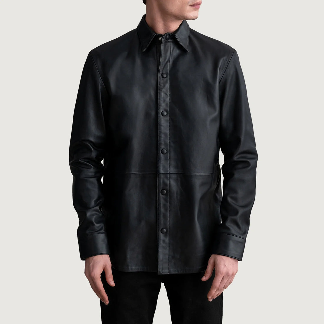 Haven Black Leather Shirt