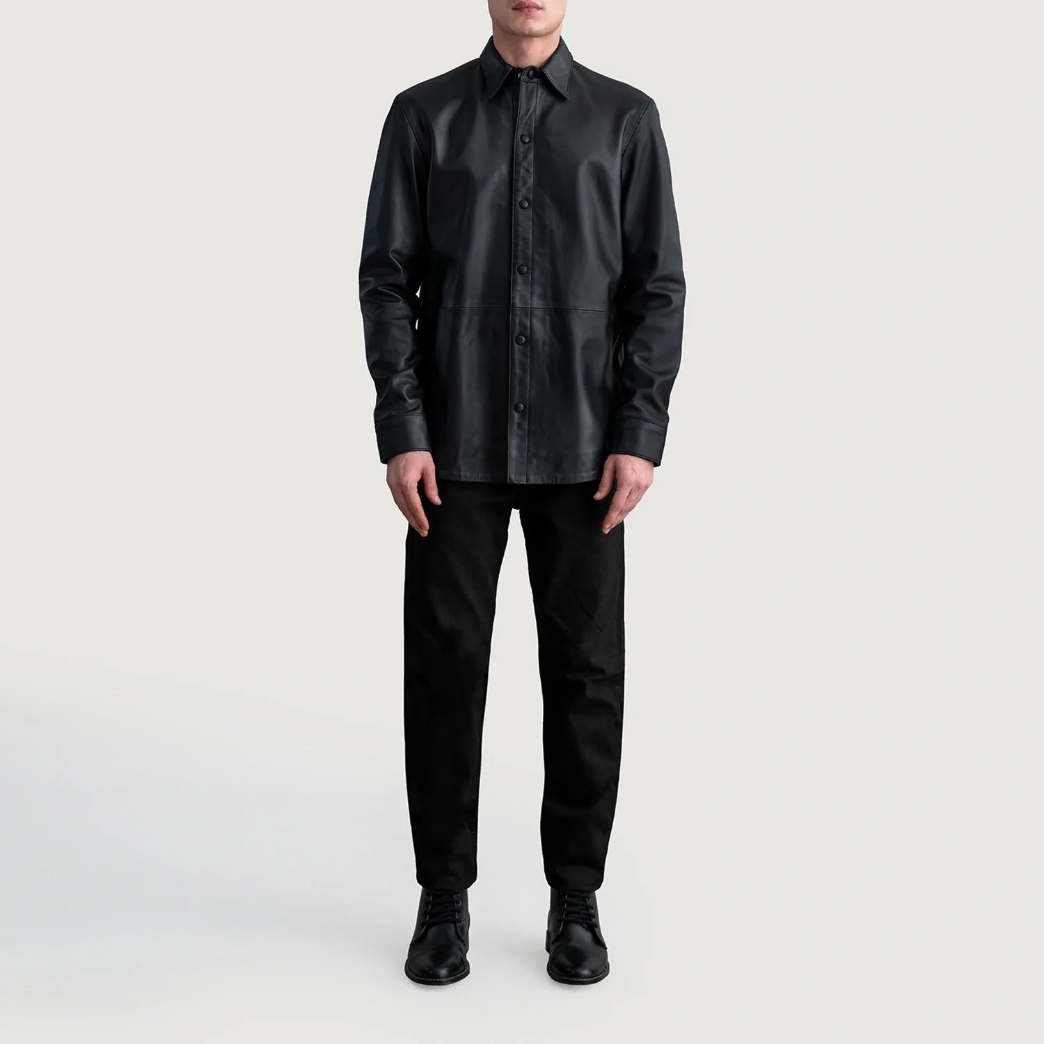 Haven Black Leather Shirt