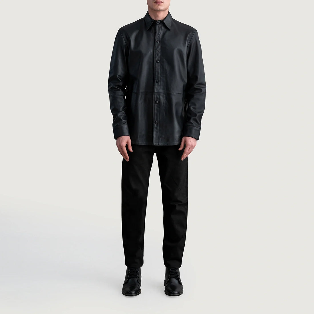 Haven Black Leather Shirt