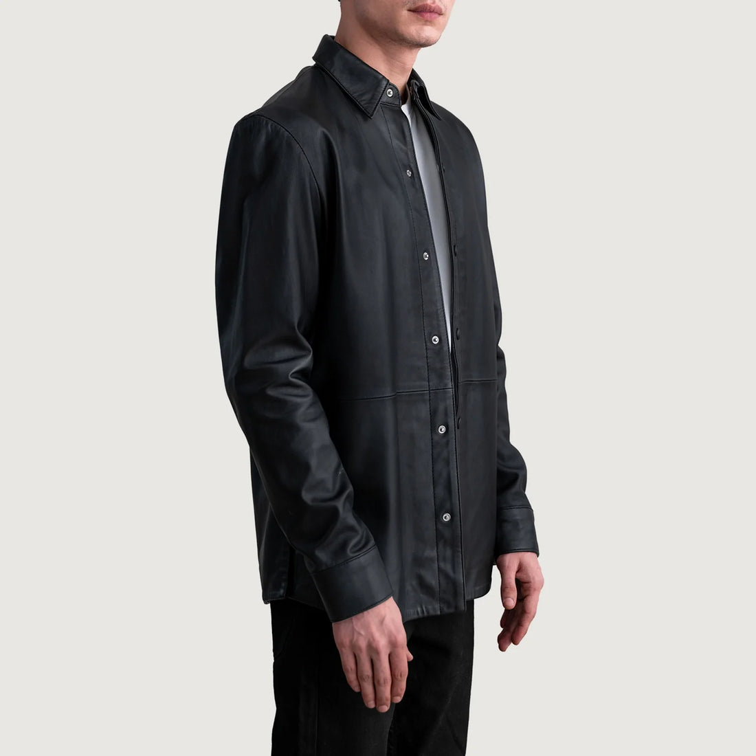 Haven Black Leather Shirt
