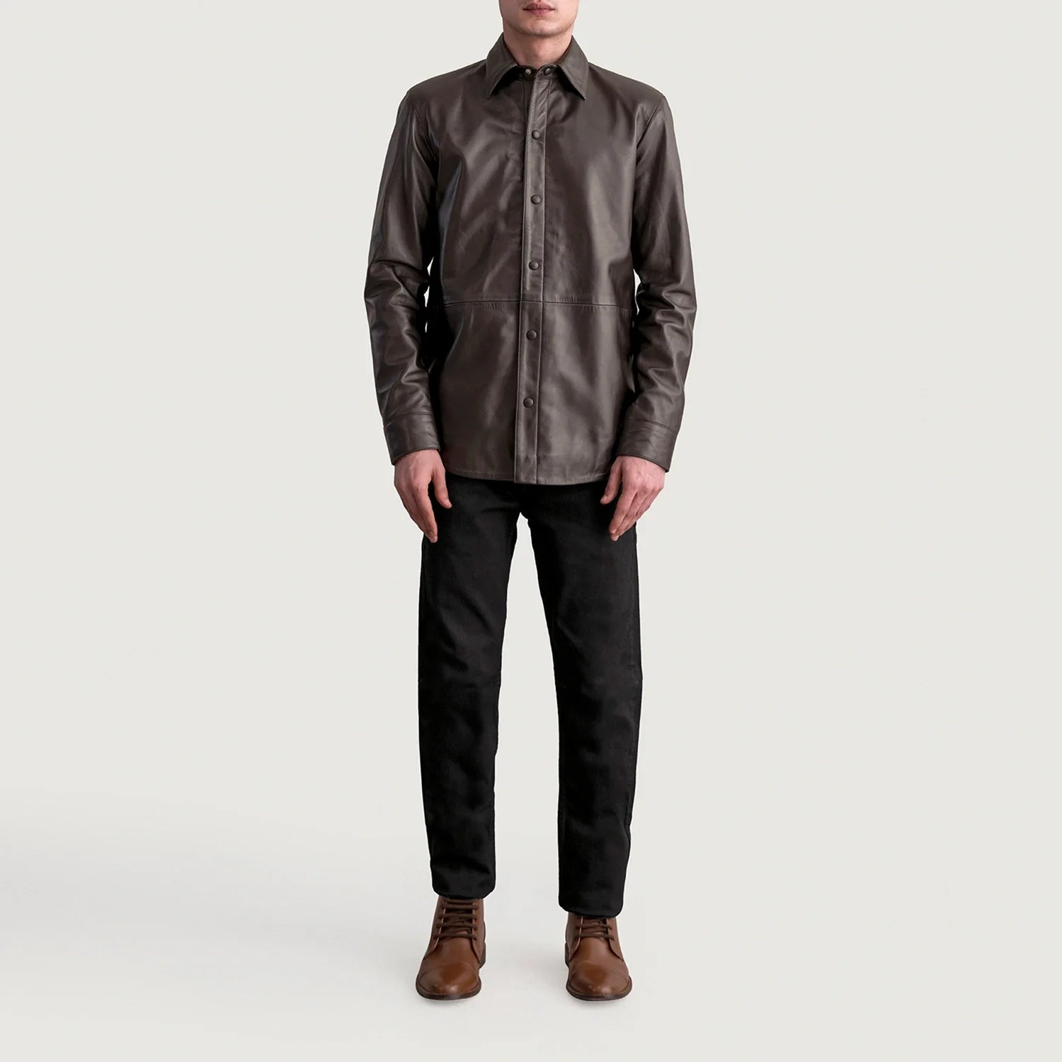 Haven Brown Leather Shirt