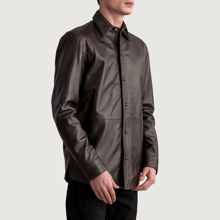 Haven Brown Leather Shirt