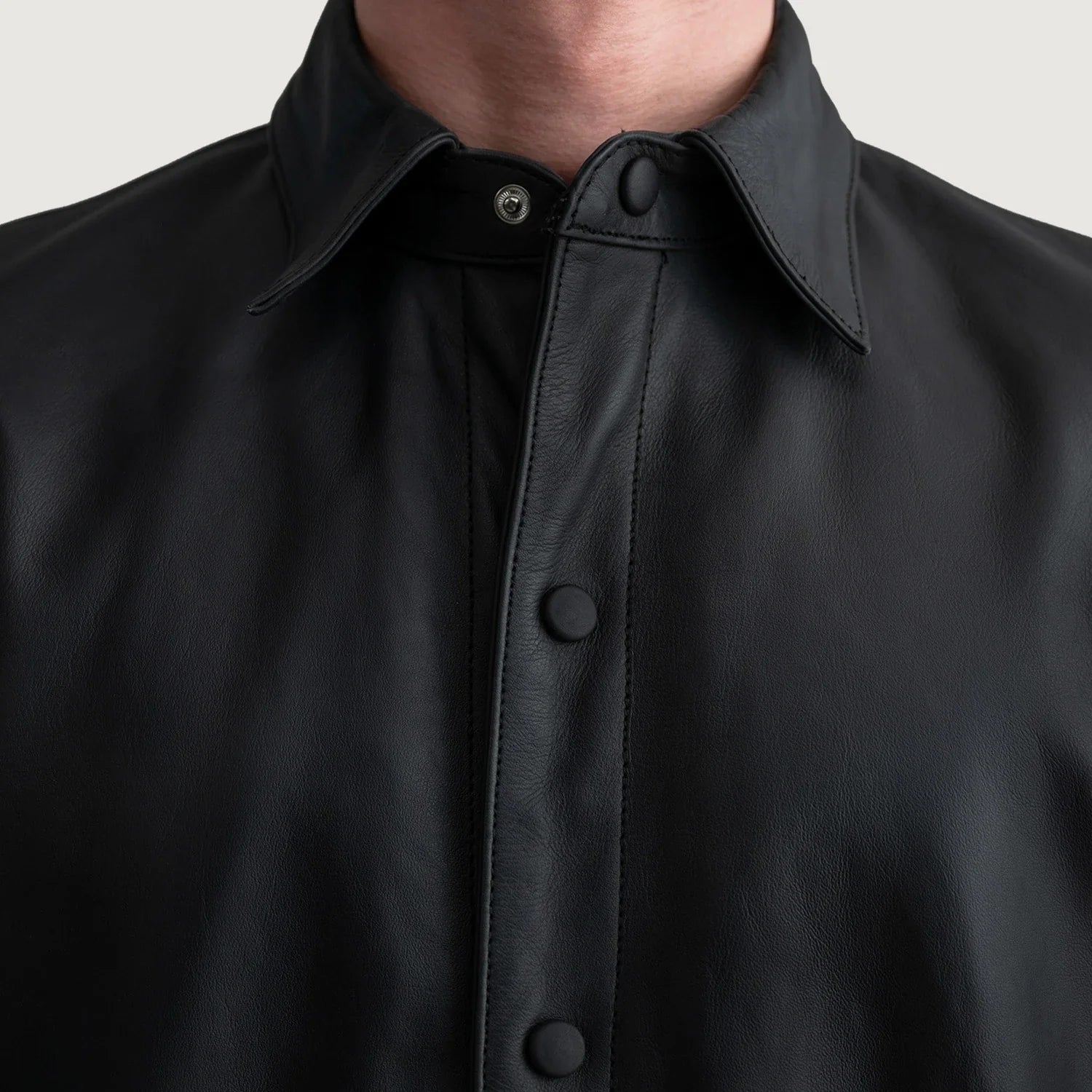 Haven Matte Black Leather Shirt