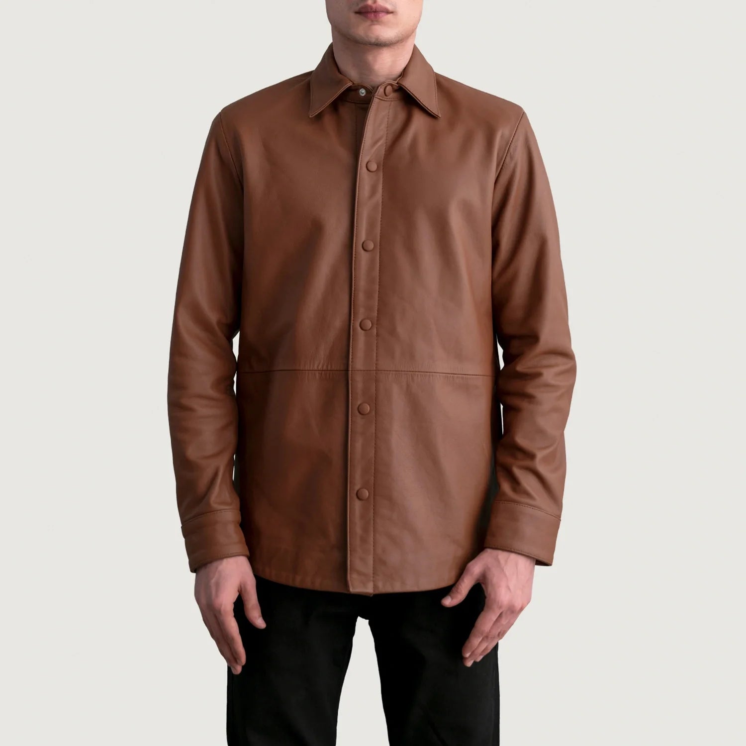 Haven Matte Brown Leather Shirt