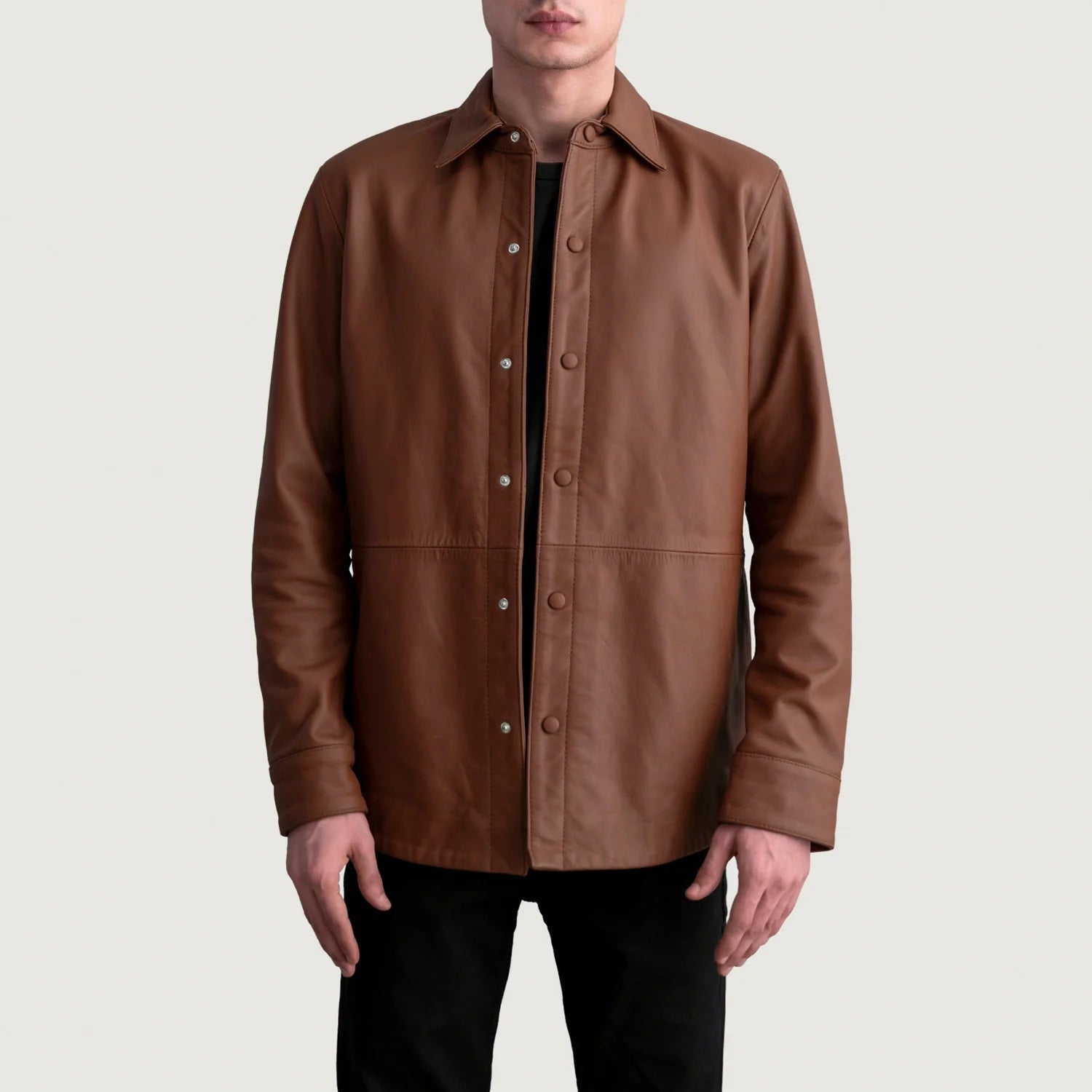 Haven Matte Brown Leather Shirt