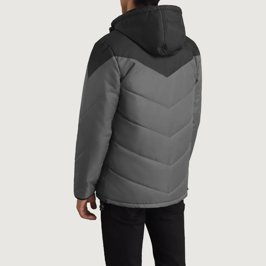 Luka Black & Grey Hooded Puffer Jacket