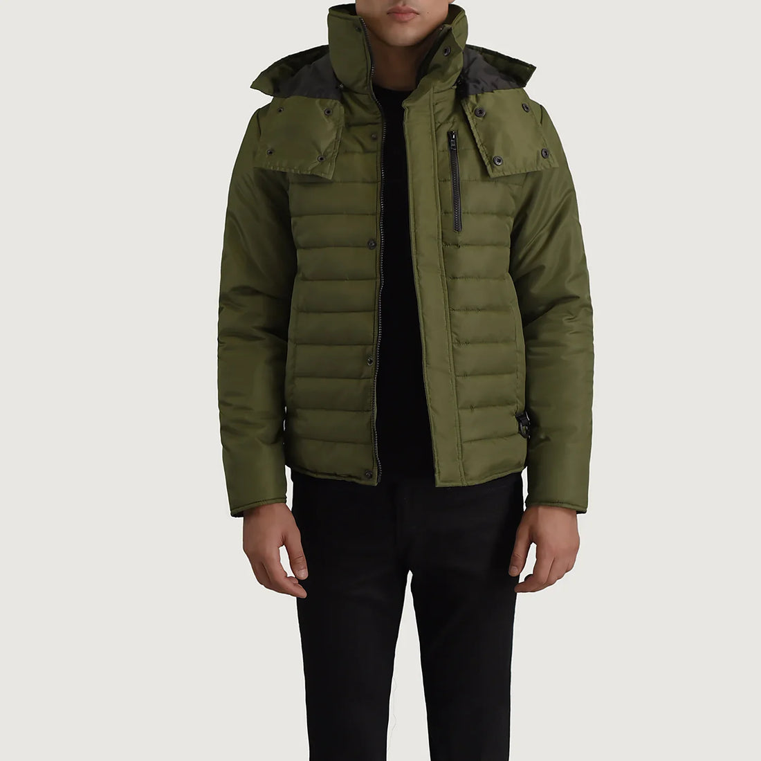 Malcolm Green Hooded Puffer Jacket